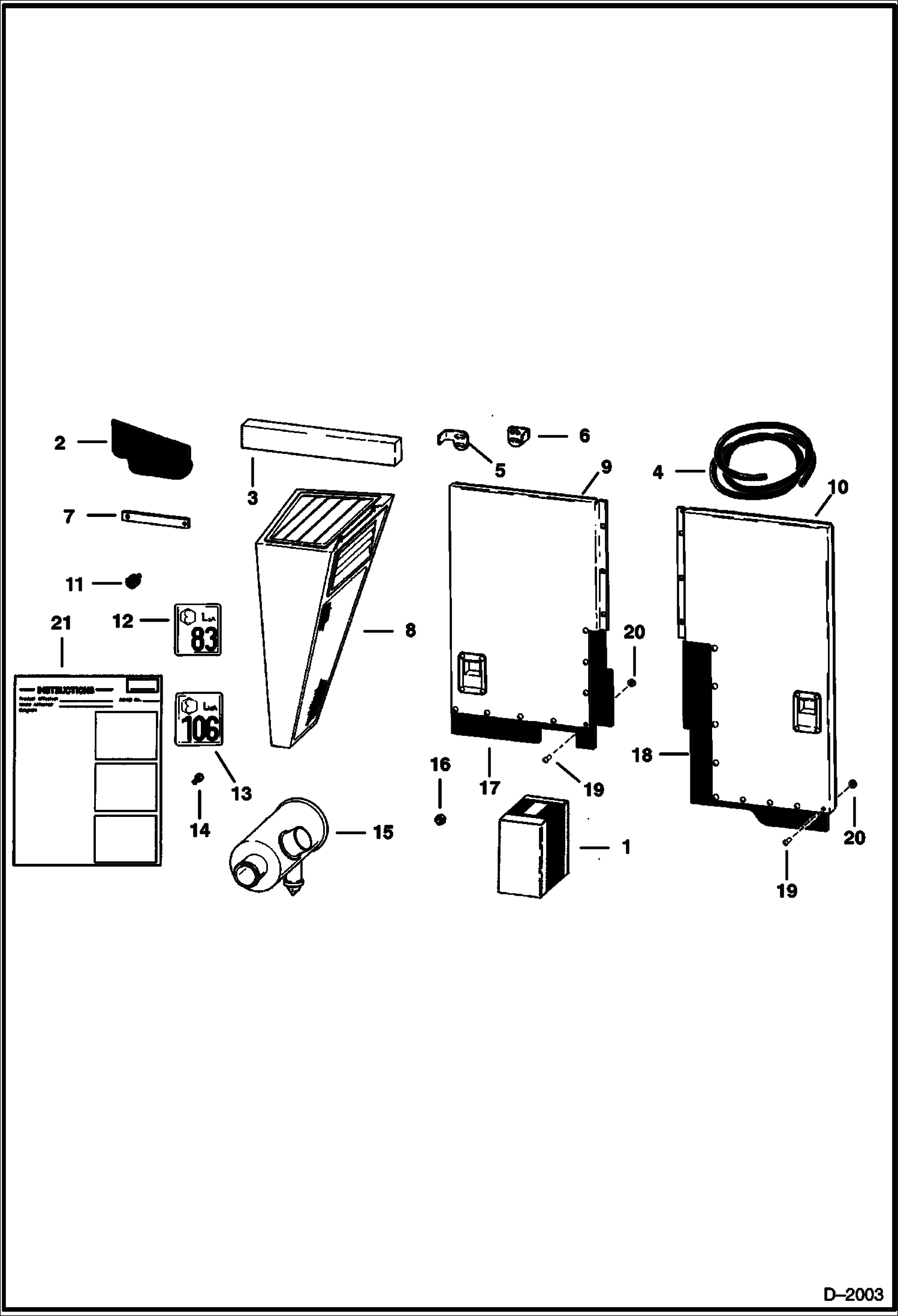 Схема запчастей Bobcat Articulated Loaders - NOISE SUPPRESSION KIT ACCESSORIES & OPTIONS