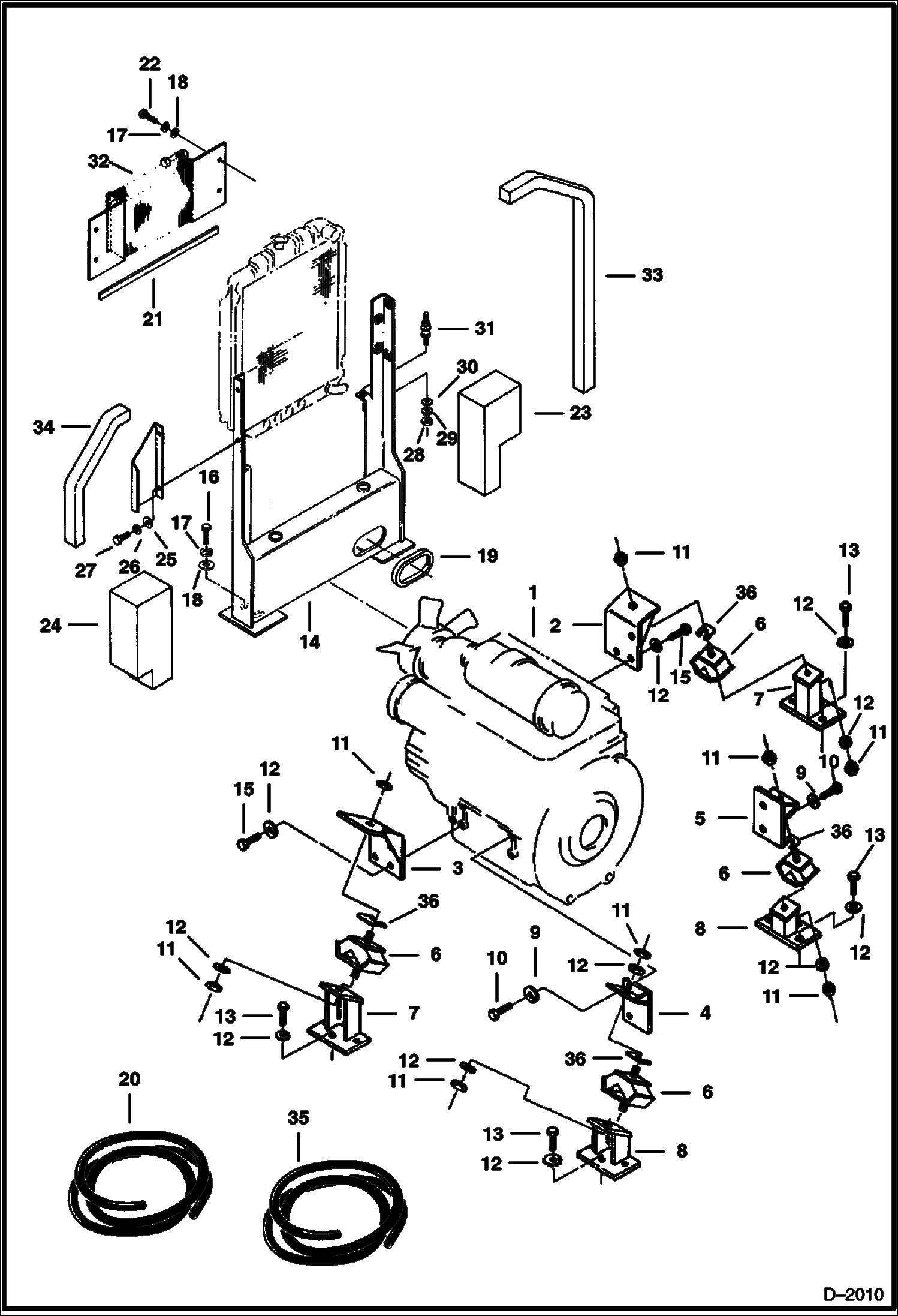 Схема запчастей Bobcat 231 - ENGINE MOUNTING POWER UNIT