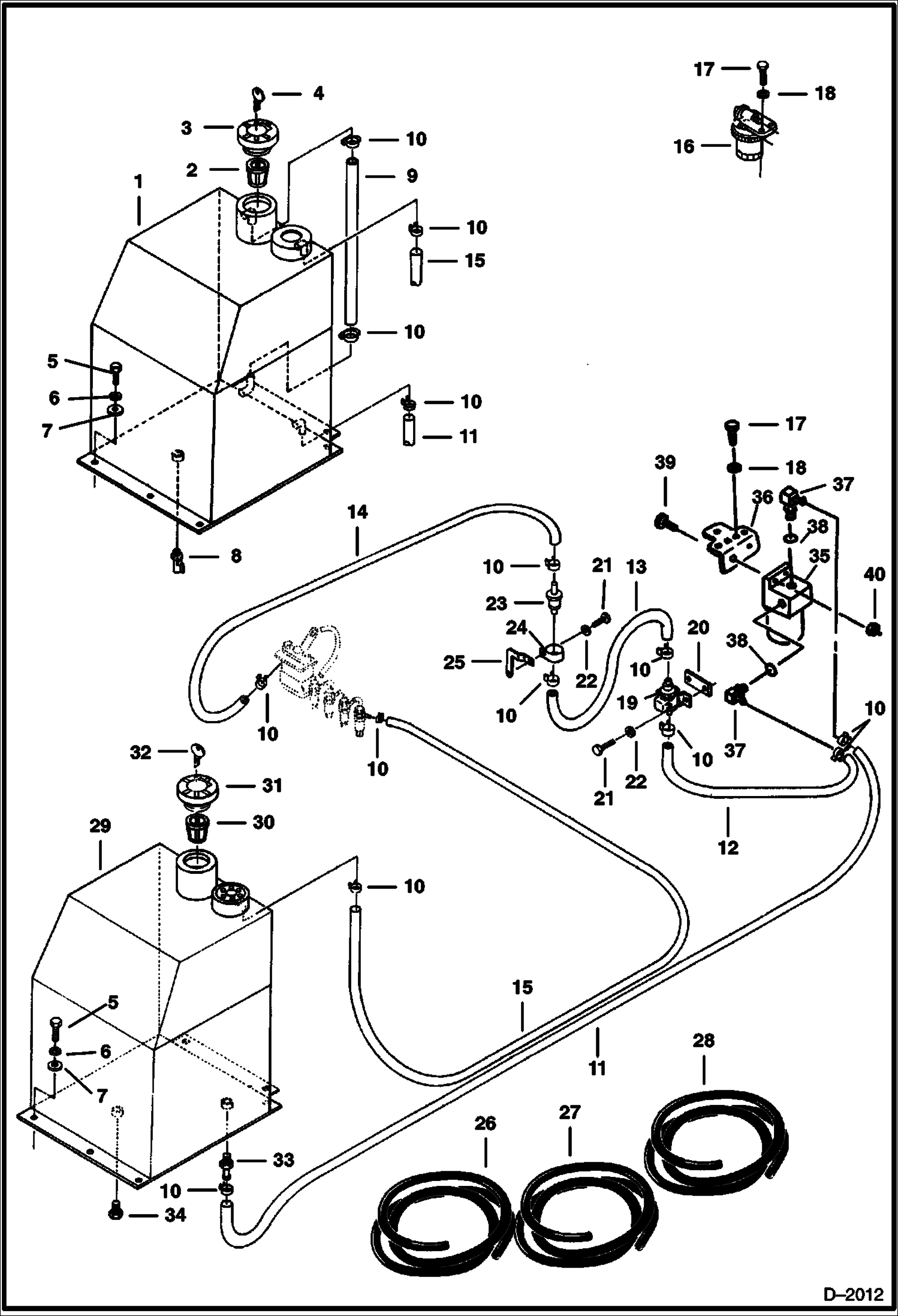 Схема запчастей Bobcat 231 - FUEL SYSTEM POWER UNIT