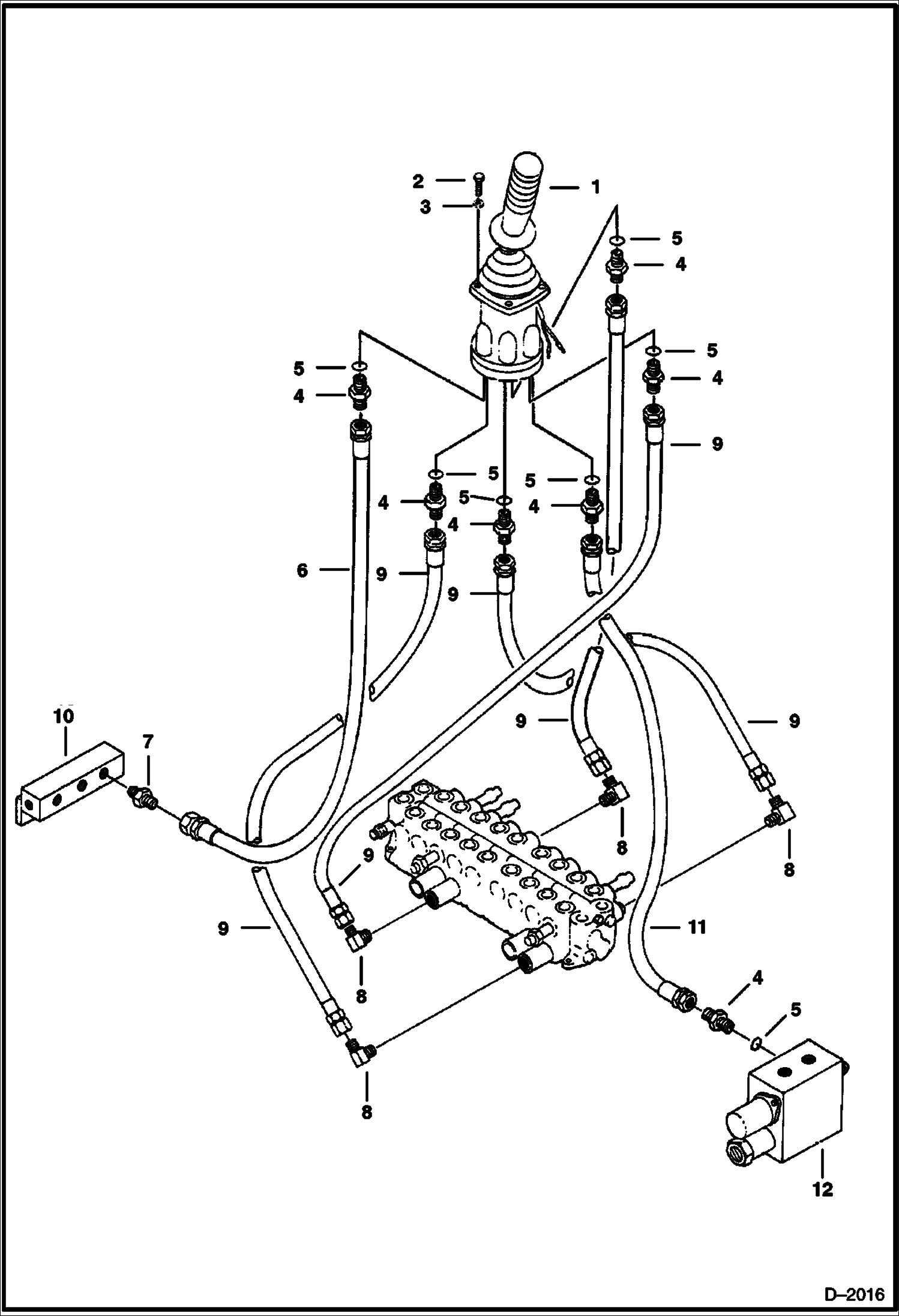 Схема запчастей Bobcat 225 - R.H. JOYSTICK CONTROLS (Bucket & Arm) (U.S. Control Pattern) CONTROLS