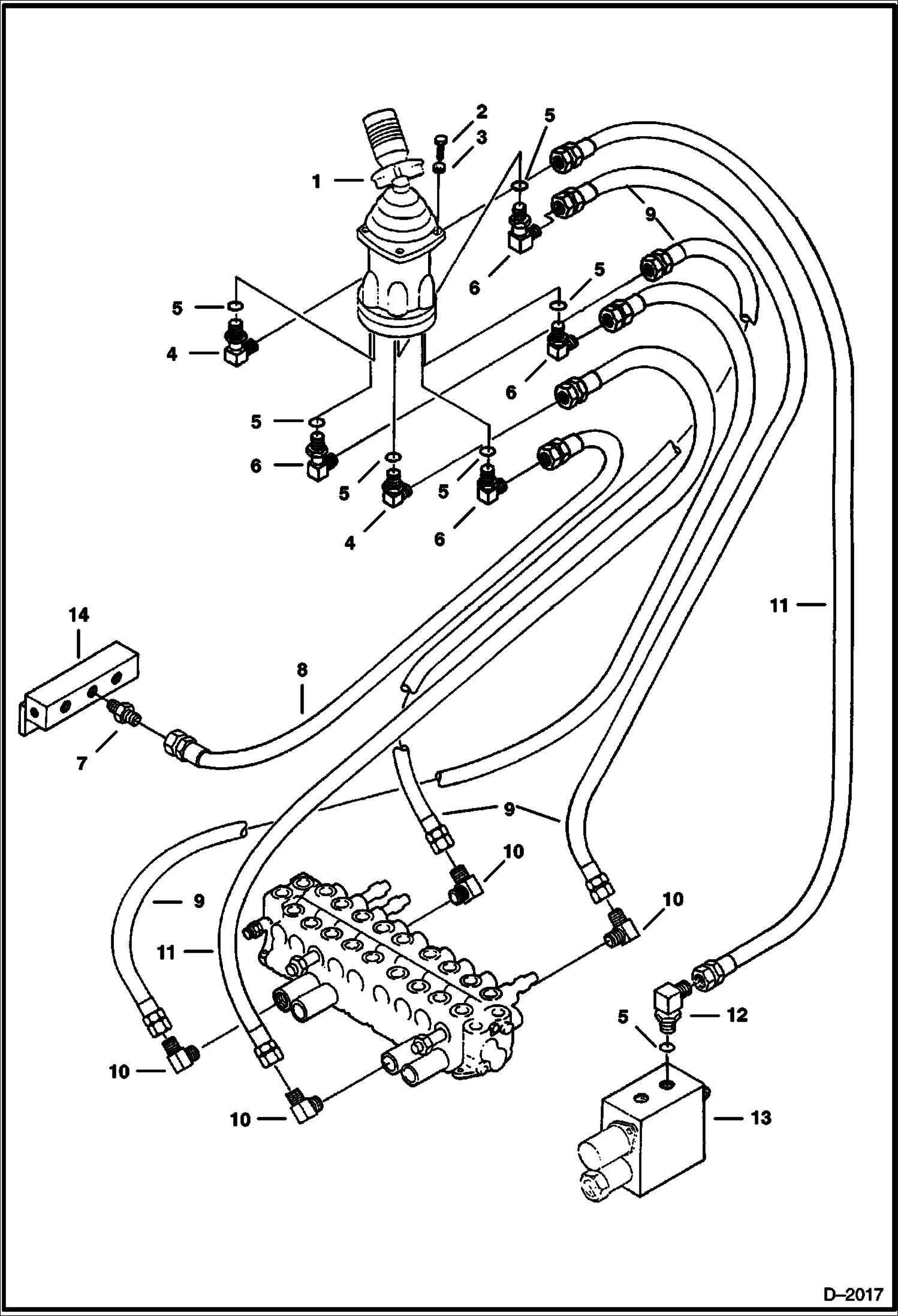 Схема запчастей Bobcat 231 - L.H. JOYSTICK CONTROLS (Boom & Swing) (U.S. Control Pattern) CONTROLS