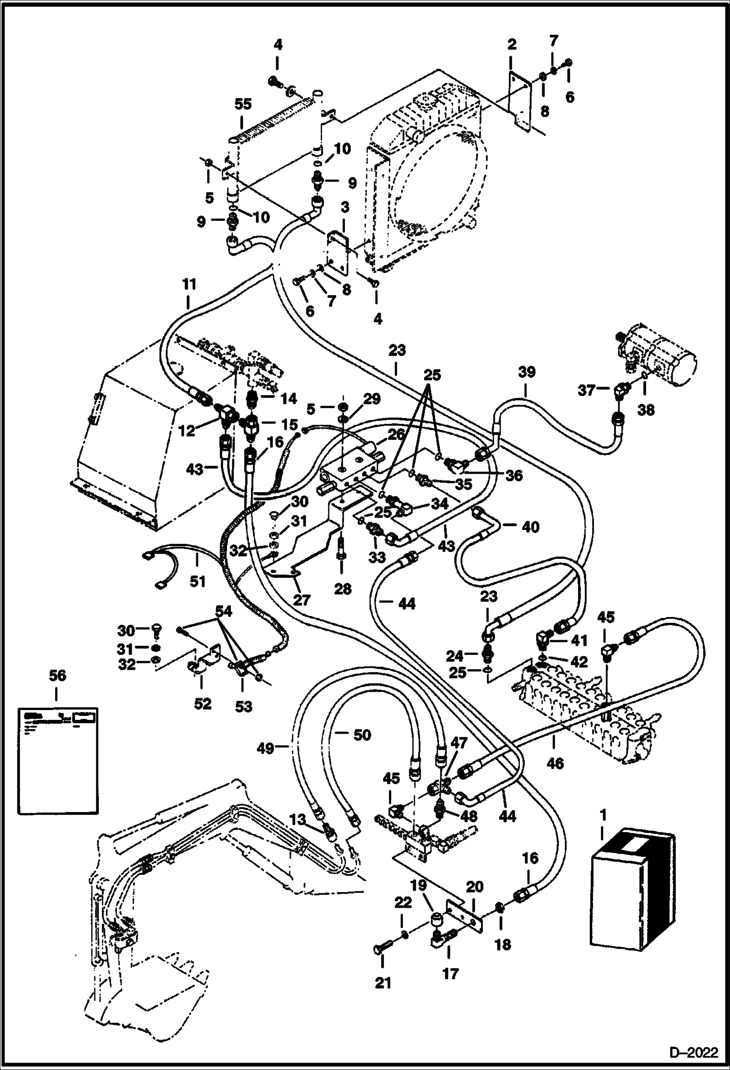 Схема запчастей Bobcat 220 - HI-FLOW AUXILIARY HYDRAULIC KIT (S/N 508211309-11500) ACCESSORIES & OPTIONS