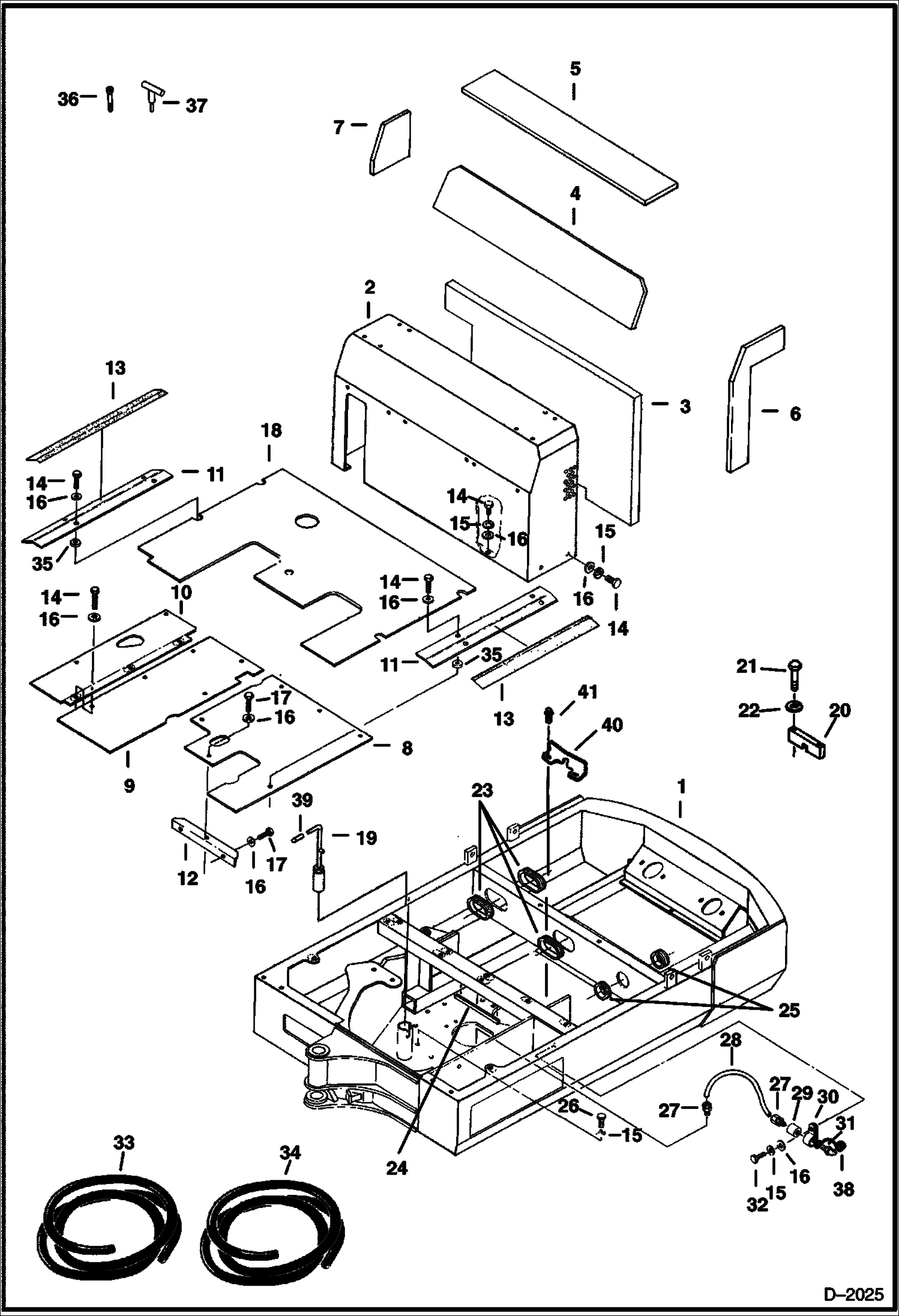 Схема запчастей Bobcat 220 - REVOLVING FRAME & FLOOR PLATE MAIN FRAME