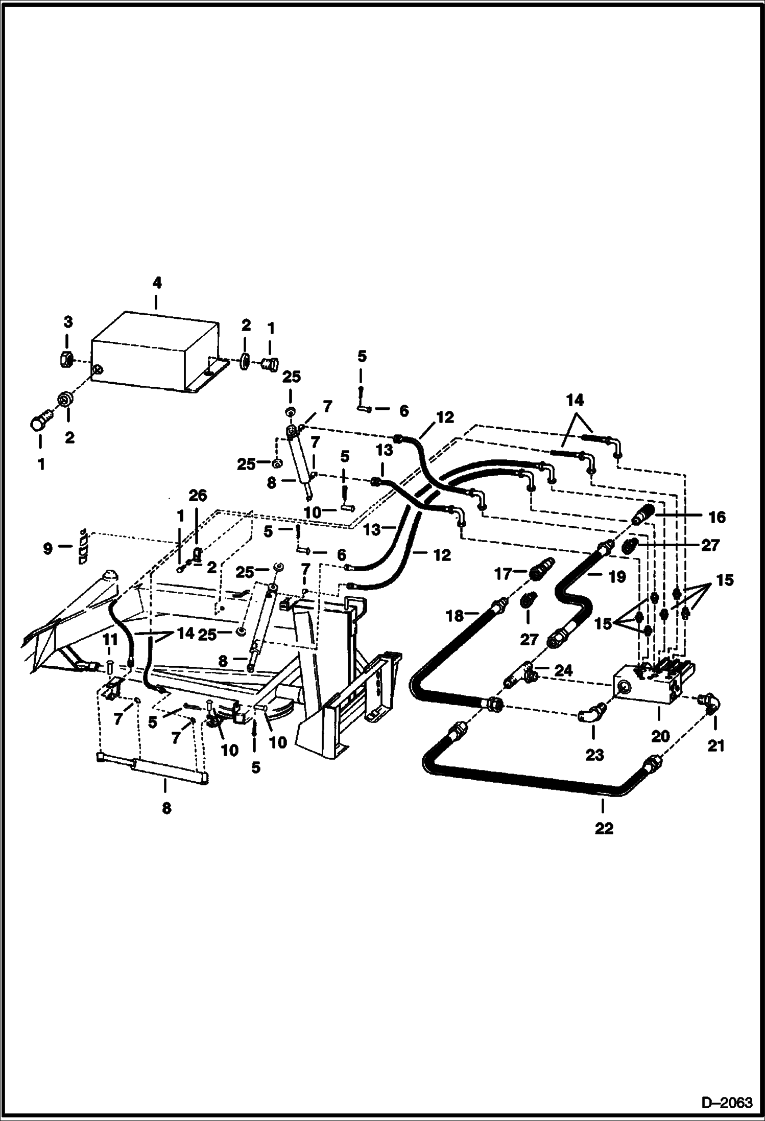 Схема запчастей Bobcat GRADER - GRADER (Hydraulic Circuitry) (802700335 & Above) (231511101 & Above) Loader