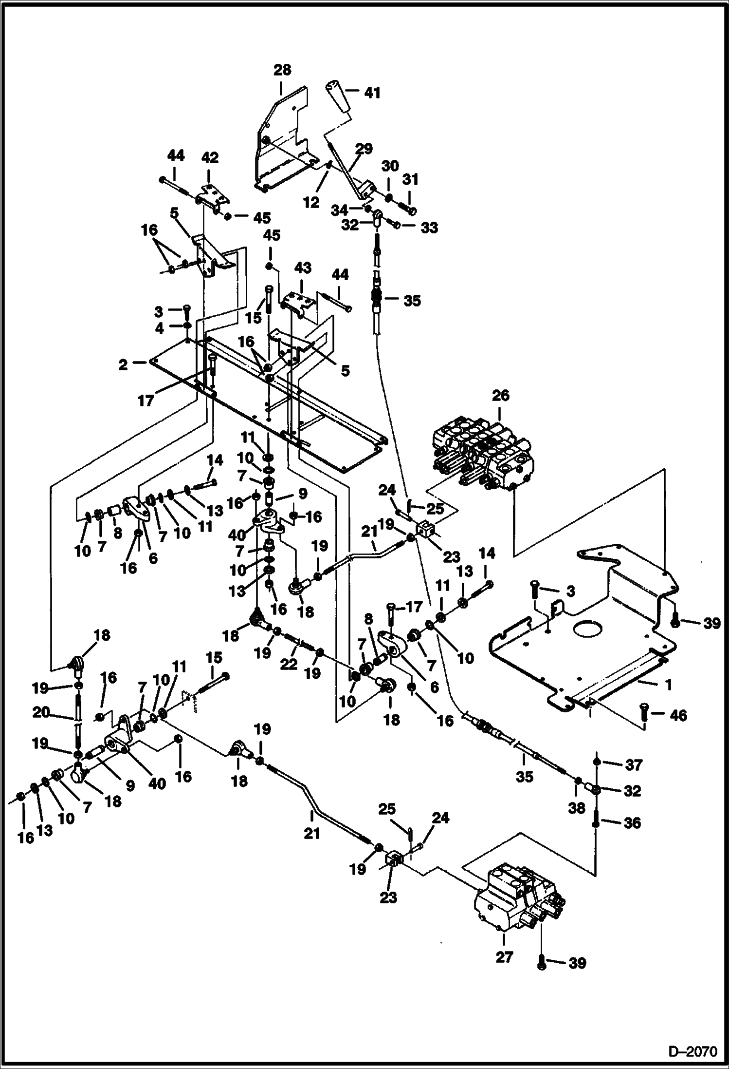 Схема запчастей Bobcat 225 - BLADE, BOOM SWING AND AUXILIARY CONTROLS CONTROLS