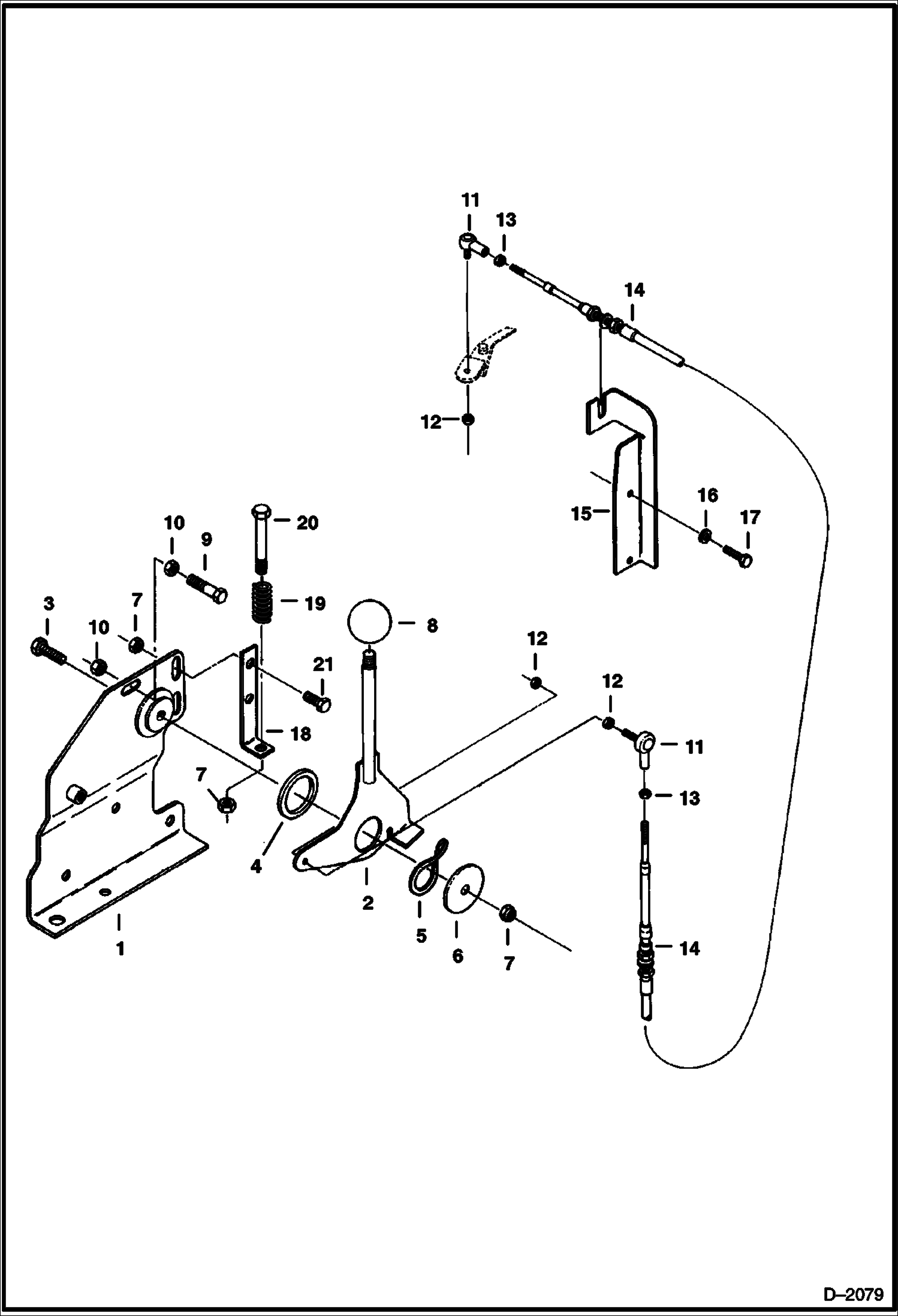 Схема запчастей Bobcat 225 - FUEL CONTROL LEVER POWER UNIT