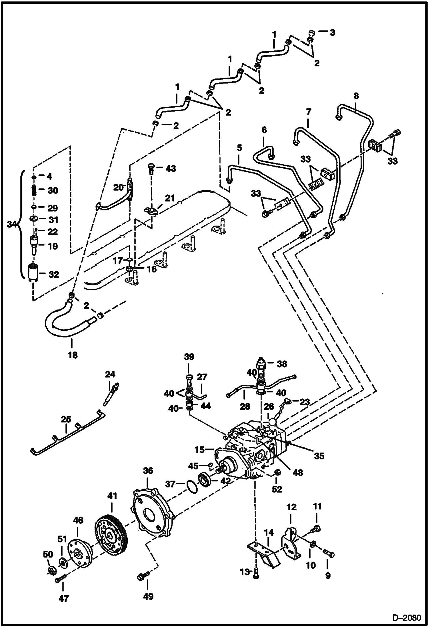 Схема запчастей Bobcat 800s - FUEL INJECTION SYSTEM POWER UNIT