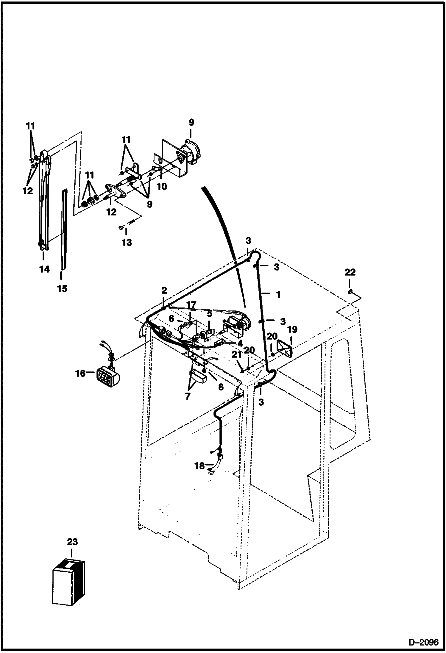 Схема запчастей Bobcat 231 - OPERATOR CAB ELECTRICAL SYSTEM (Standard) MAIN FRAME