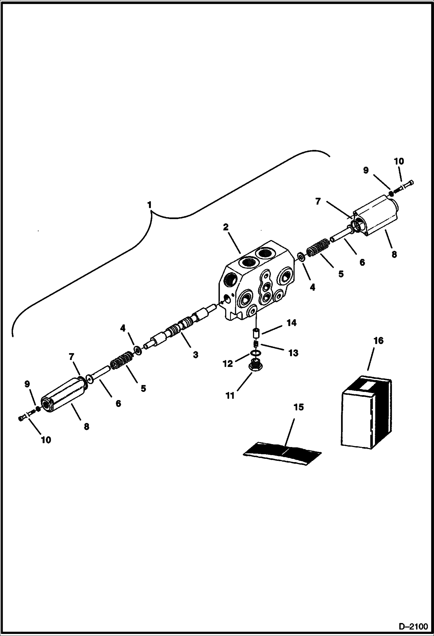 Схема запчастей Bobcat 325 - VALVE SECTION (Arm, Boom & Bucket) (S/N 511820001-511820519) HYDRAULIC SYSTEM