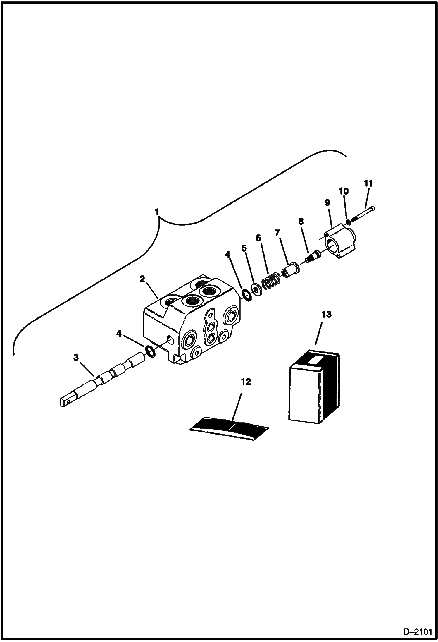 Схема запчастей Bobcat 325 - INLET VALVE SECTION (R.H. Travel) (S/N 511820001-511820519) HYDRAULIC SYSTEM