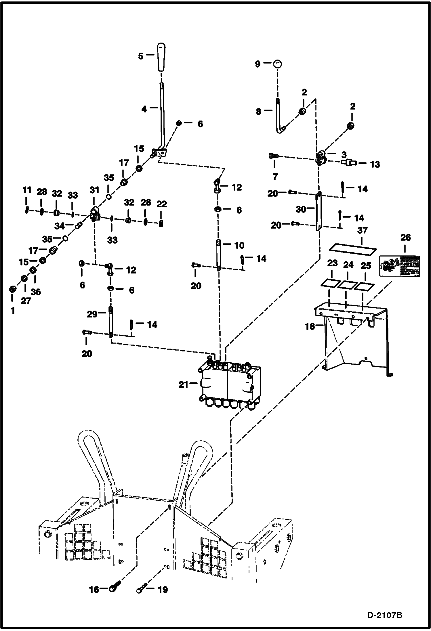 Схема запчастей Bobcat BACKHOE - BACKHOE (Control Levers) (8709) (873 Only) 8709 BACKHOE