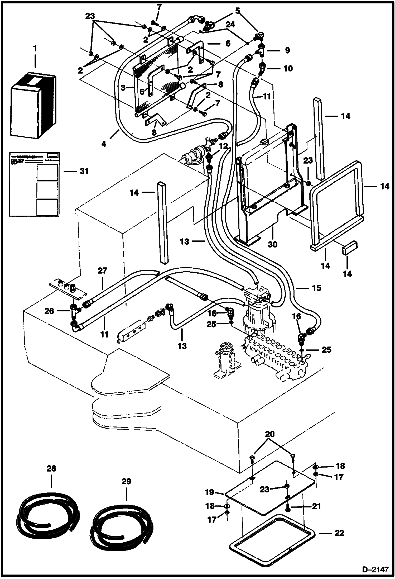 Схема запчастей Bobcat 231 - OIL COOLER KIT (Use with breaker applications) ACCESSORIES & OPTIONS