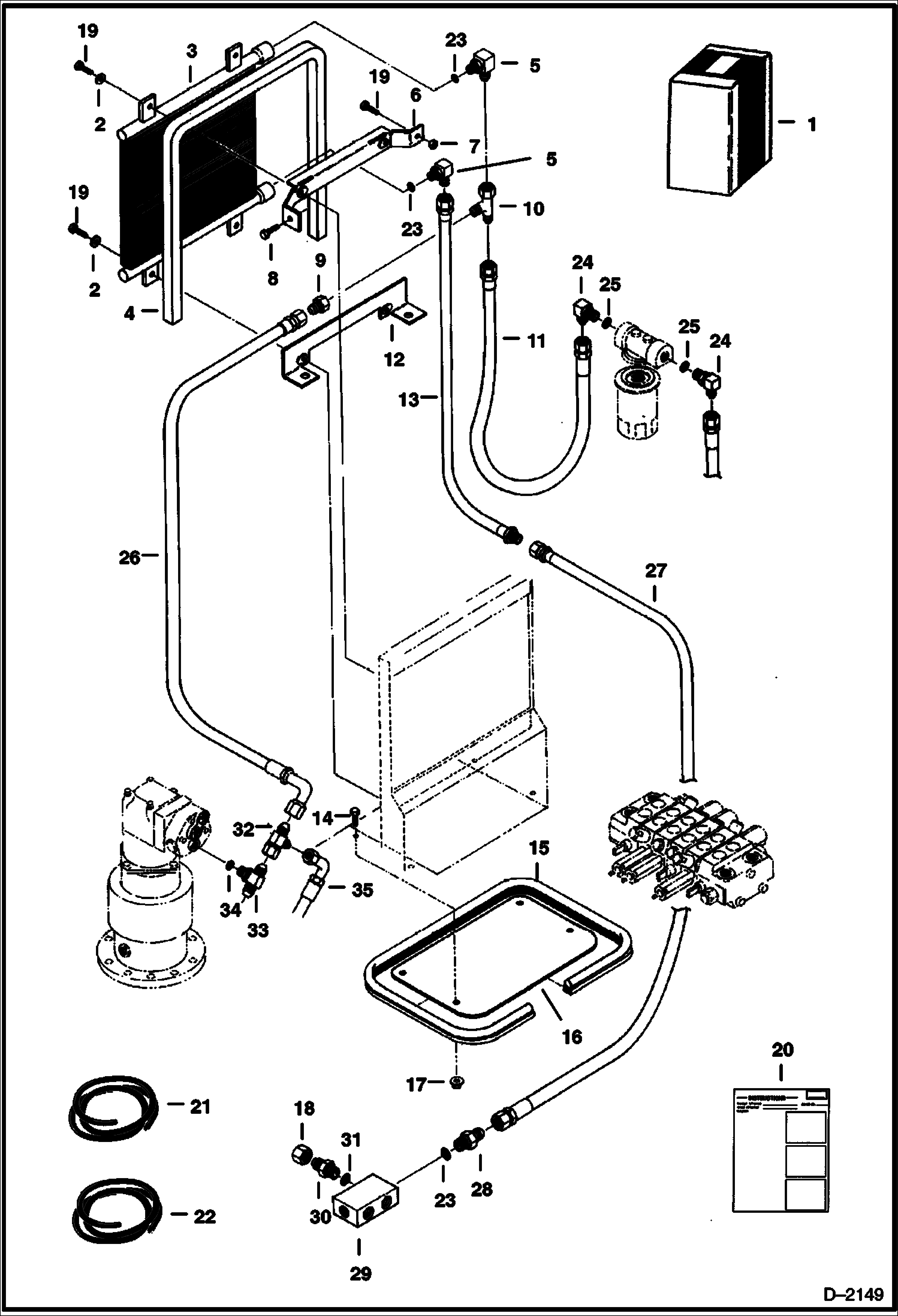 Схема запчастей Bobcat 225 - OIL COOLER KIT ACCESSORIES & OPTIONS