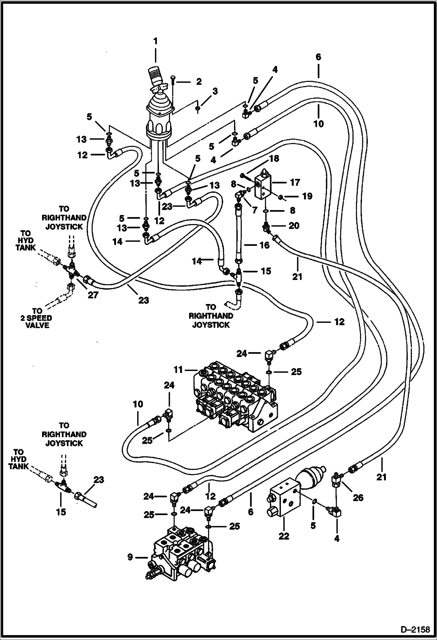 Схема запчастей Bobcat 231 - L.H. JOYSTICK CONTROLS (Arm & Swing) (ISO Control Pattern) CONTROLS