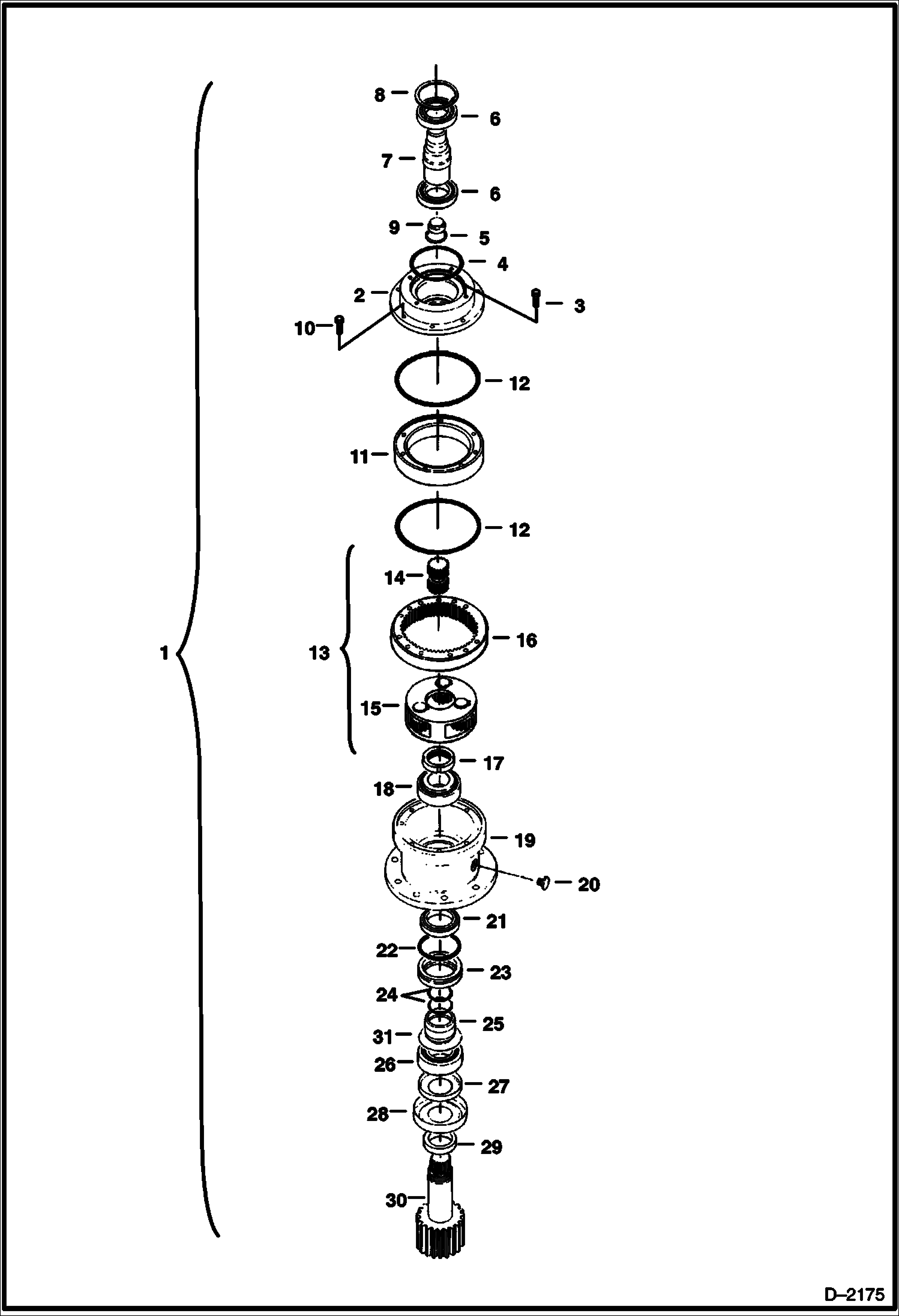 Схема запчастей Bobcat 331 - SWING TRANSMISSION HYDRAULIC SYSTEM