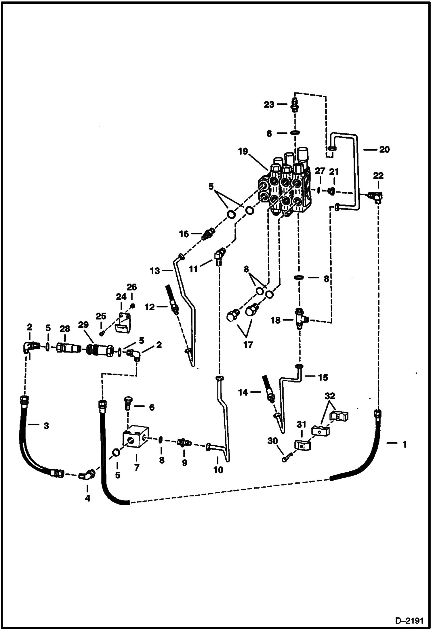 Схема запчастей Bobcat BACKHOE - BACKHOE (Rear Auxiliary Hydraulics) (2400) (2410 509212335 & Above) 911B/914B BACKHOE