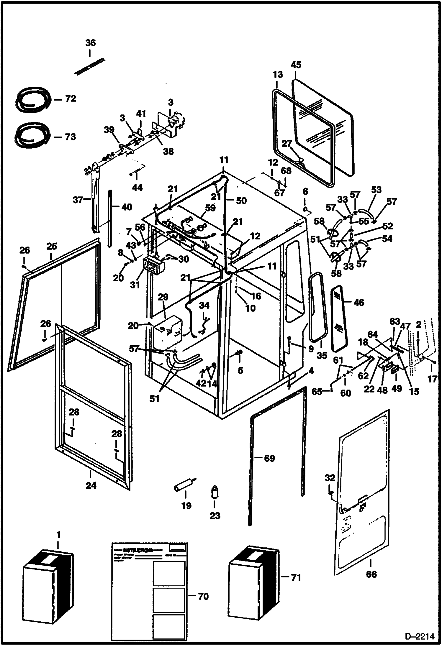 Схема запчастей Bobcat 231 - CAB ENCLOSURE KIT ACCESSORIES & OPTIONS