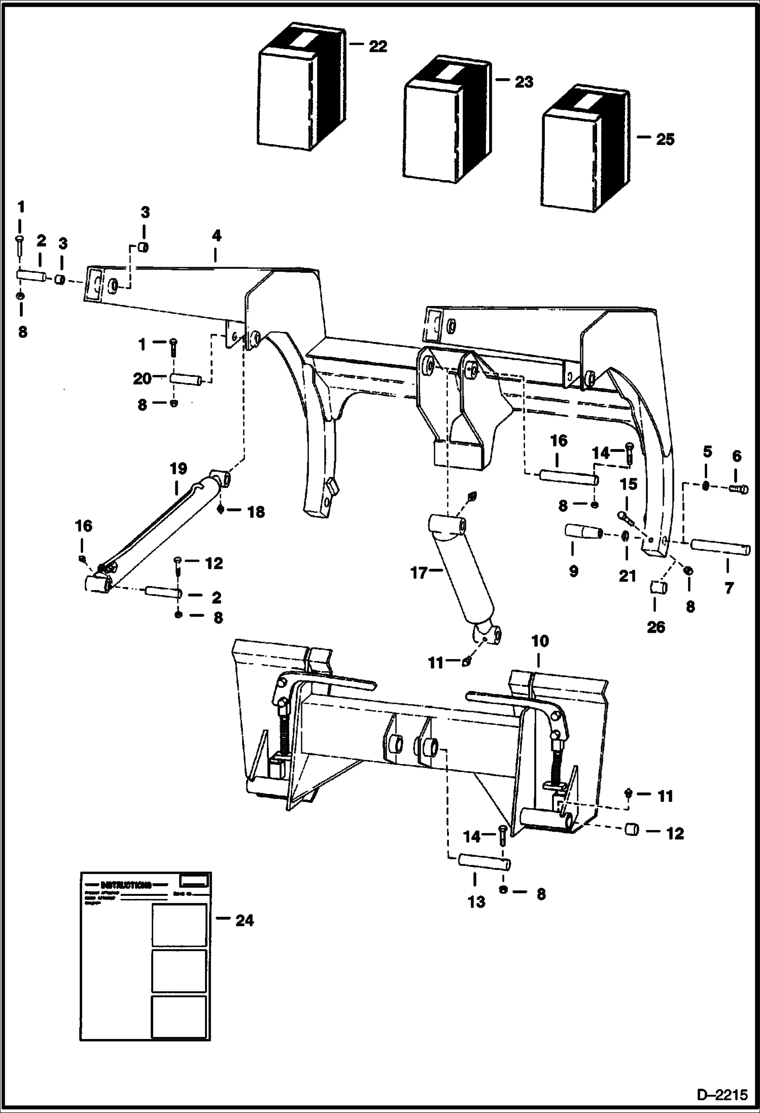 Схема запчастей Bobcat 500s - LIFT ARM & BOB-TACH MAIN FRAME