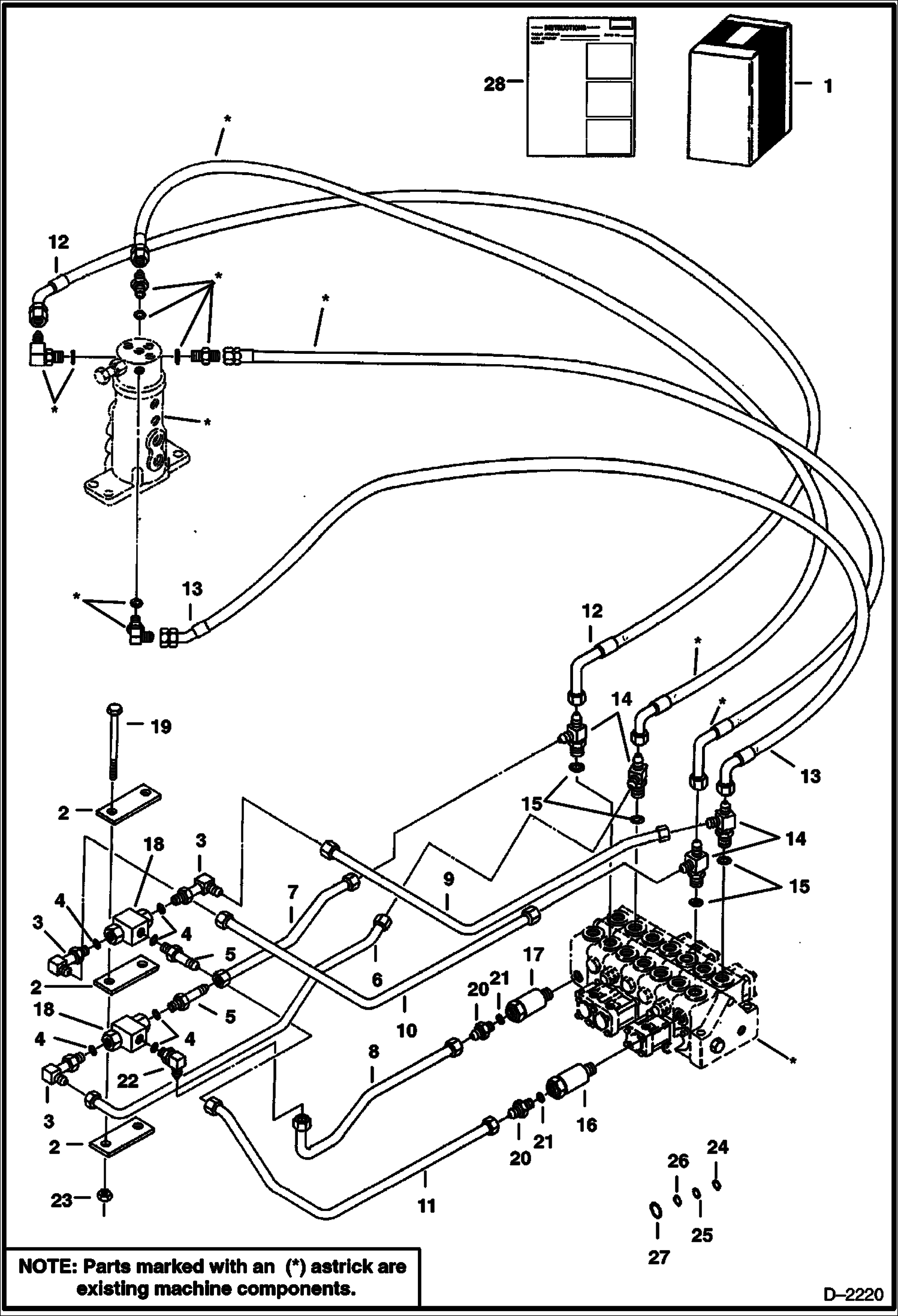 Схема запчастей Bobcat 231 - DUAL PRESSURE RELIEF VALVE KIT ACCESSORIES & OPTIONS