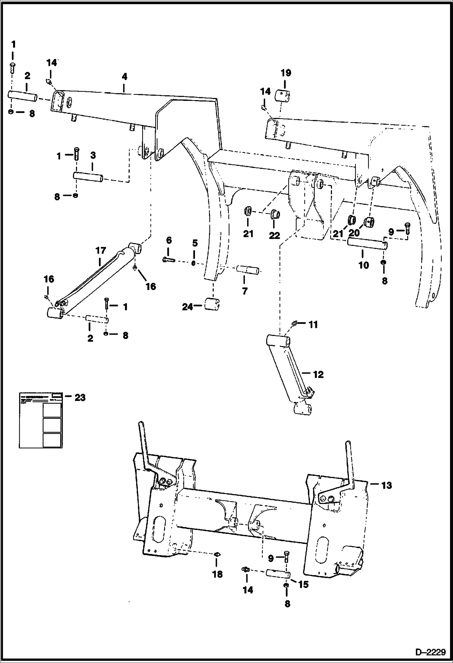 Схема запчастей Bobcat 500s - LIFT ARM & BOB-TACH (50s Series Style) MAIN FRAME