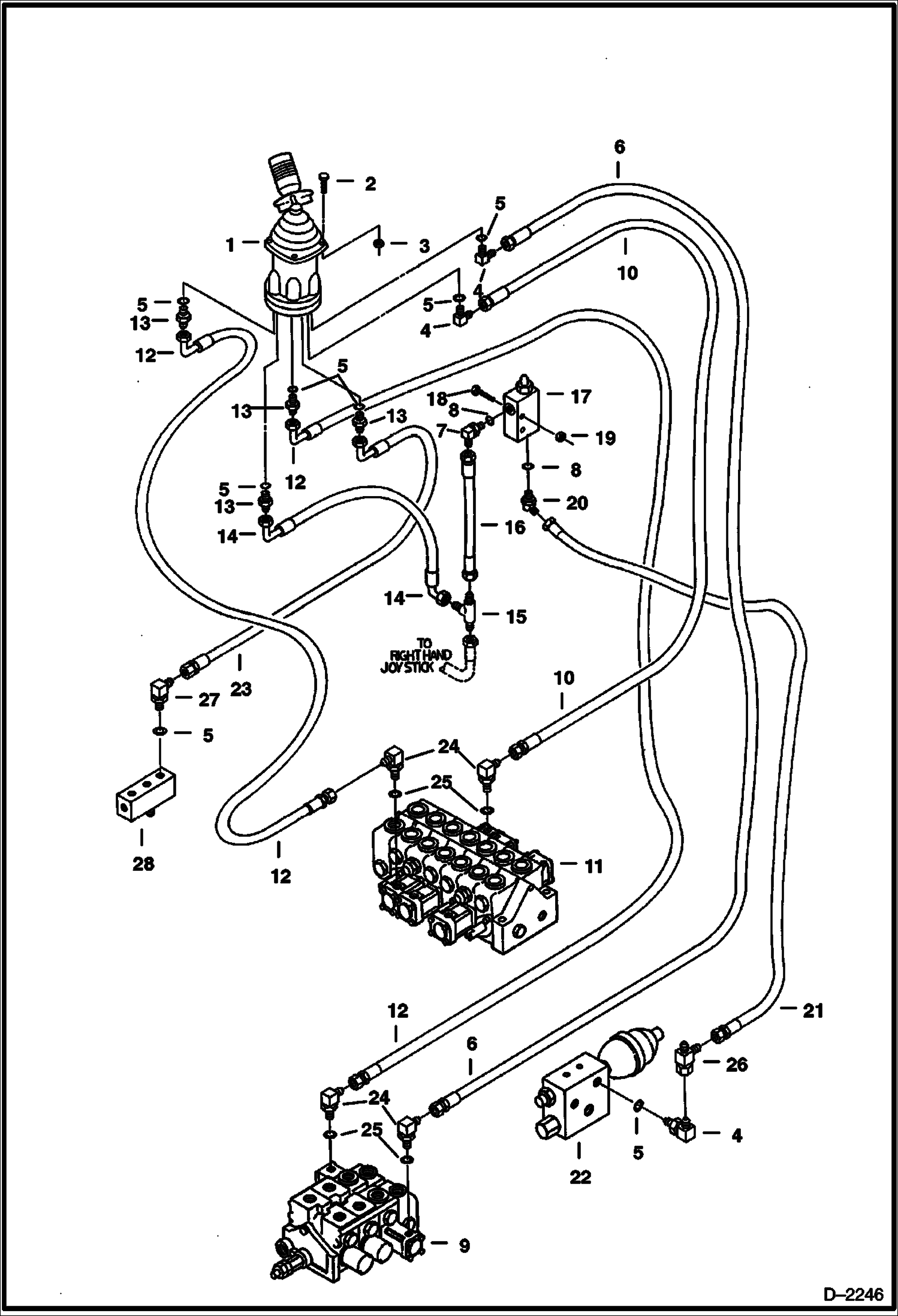 Схема запчастей Bobcat 331 - L.H. JOYSTICK CONTROLS (Boom & Swing) (Standard Control Pattern) CONTROLS