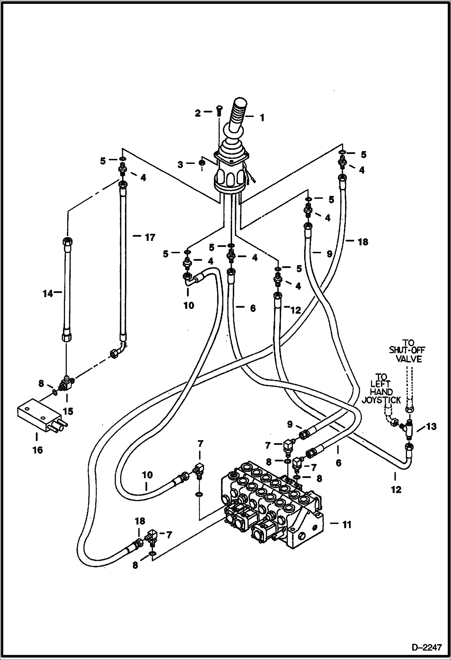 Схема запчастей Bobcat 331 - R.H. JOYSTICK CONTROLS (Bucket & Boom) (ISO Control Pattern) CONTROLS