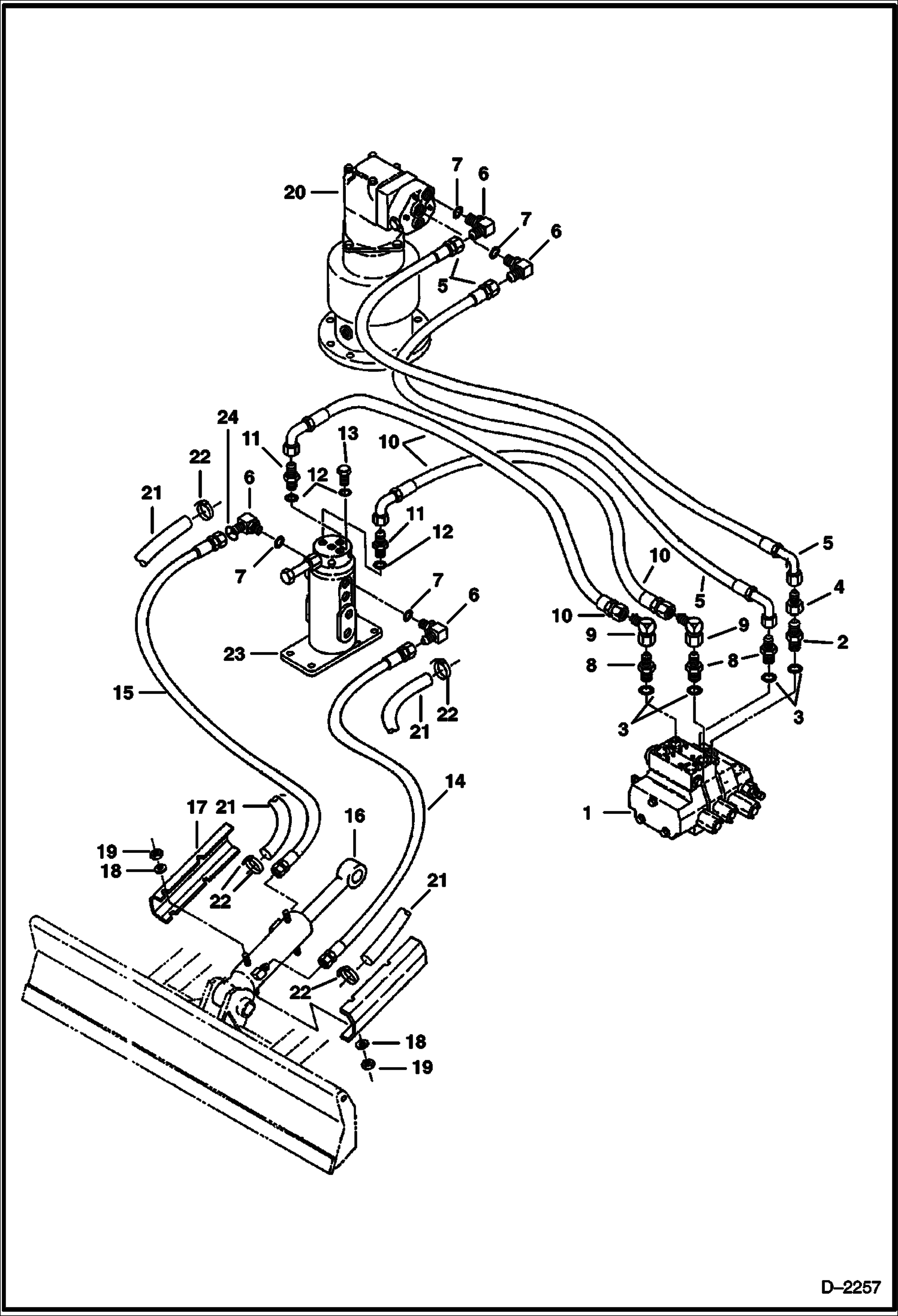 Схема запчастей Bobcat 325 - HYDRAULIC CIRCUITRY (Blade and Swing) (S/N 511820179-511820519) HYDRAULIC SYSTEM