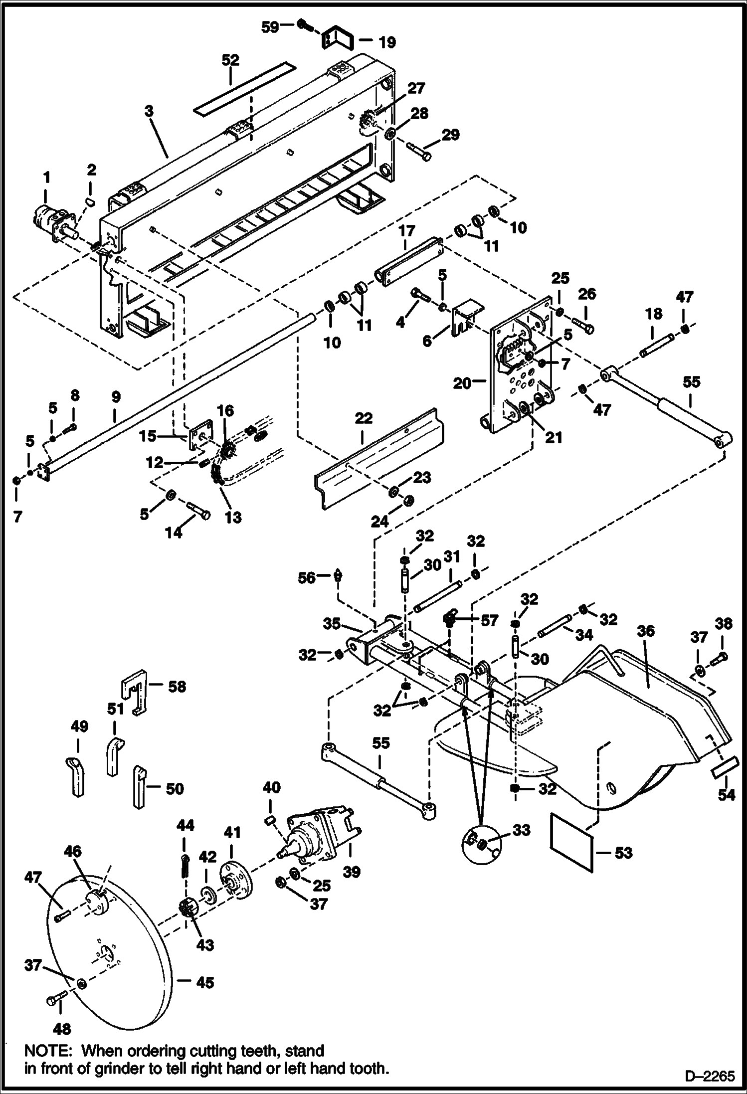 Схема запчастей Bobcat STUMP GRINDER - STUMP GRINDER (Main Frame & Attaching Parts) (SG50 7021) Loader