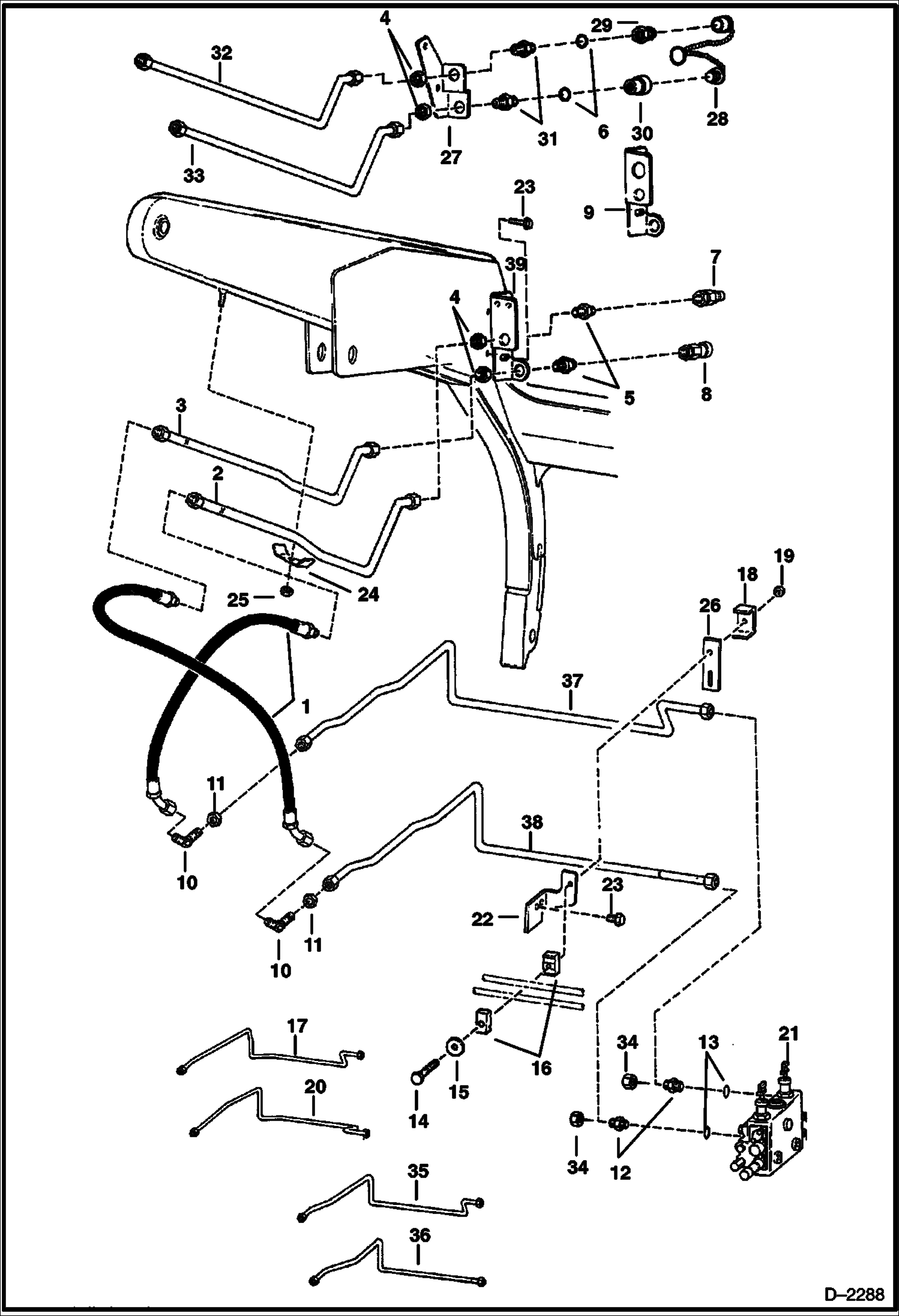 Схема запчастей Bobcat 700s - AUXILIARY HYDRAULICS HYDRAULIC SYSTEM