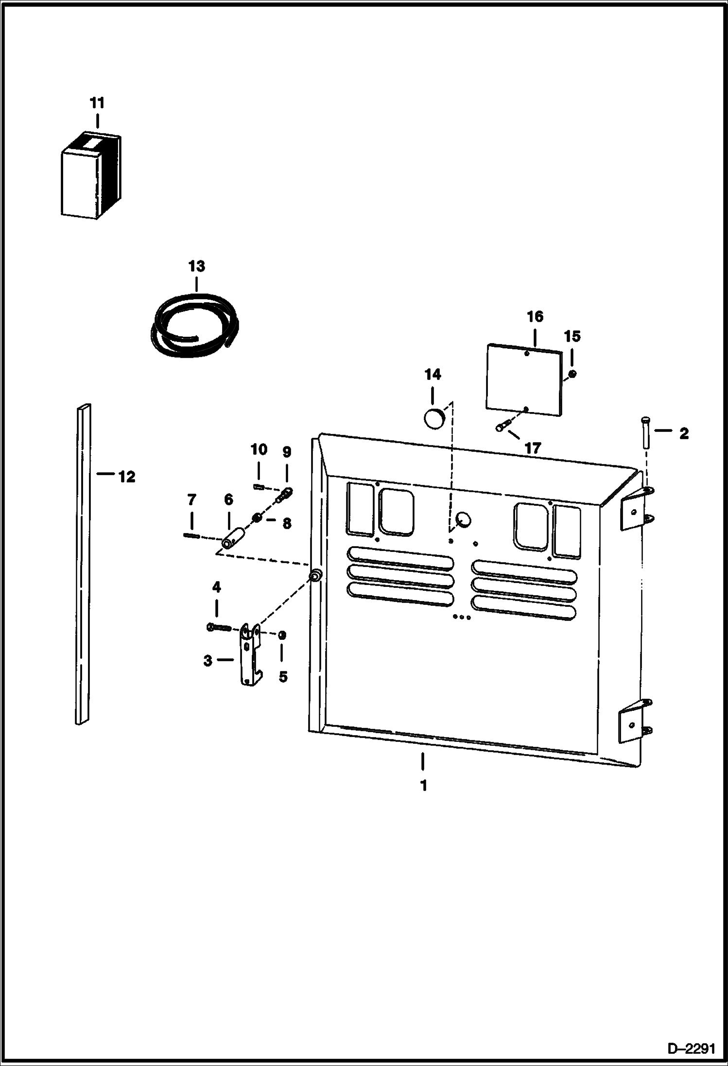 Схема запчастей Bobcat 500s - REAR DOOR MAIN FRAME