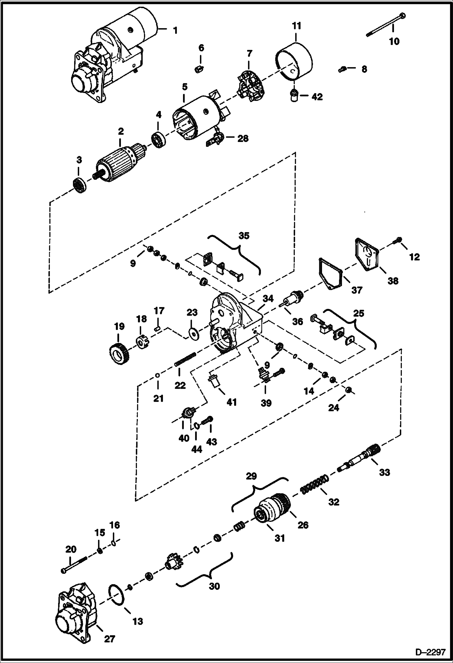 Схема запчастей Bobcat 600s - STARTER (Nippondenso) ELECTRICAL SYSTEM