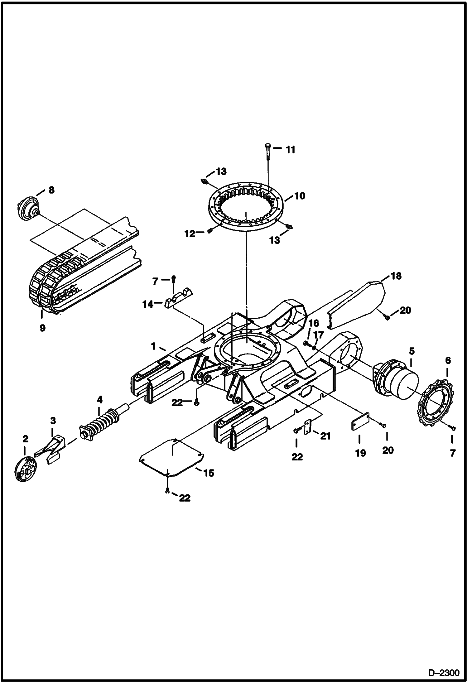 Схема запчастей Bobcat 322 - UNDERCARRIAGE (S/N 562313001-562319999) UNDERCARRIAGE