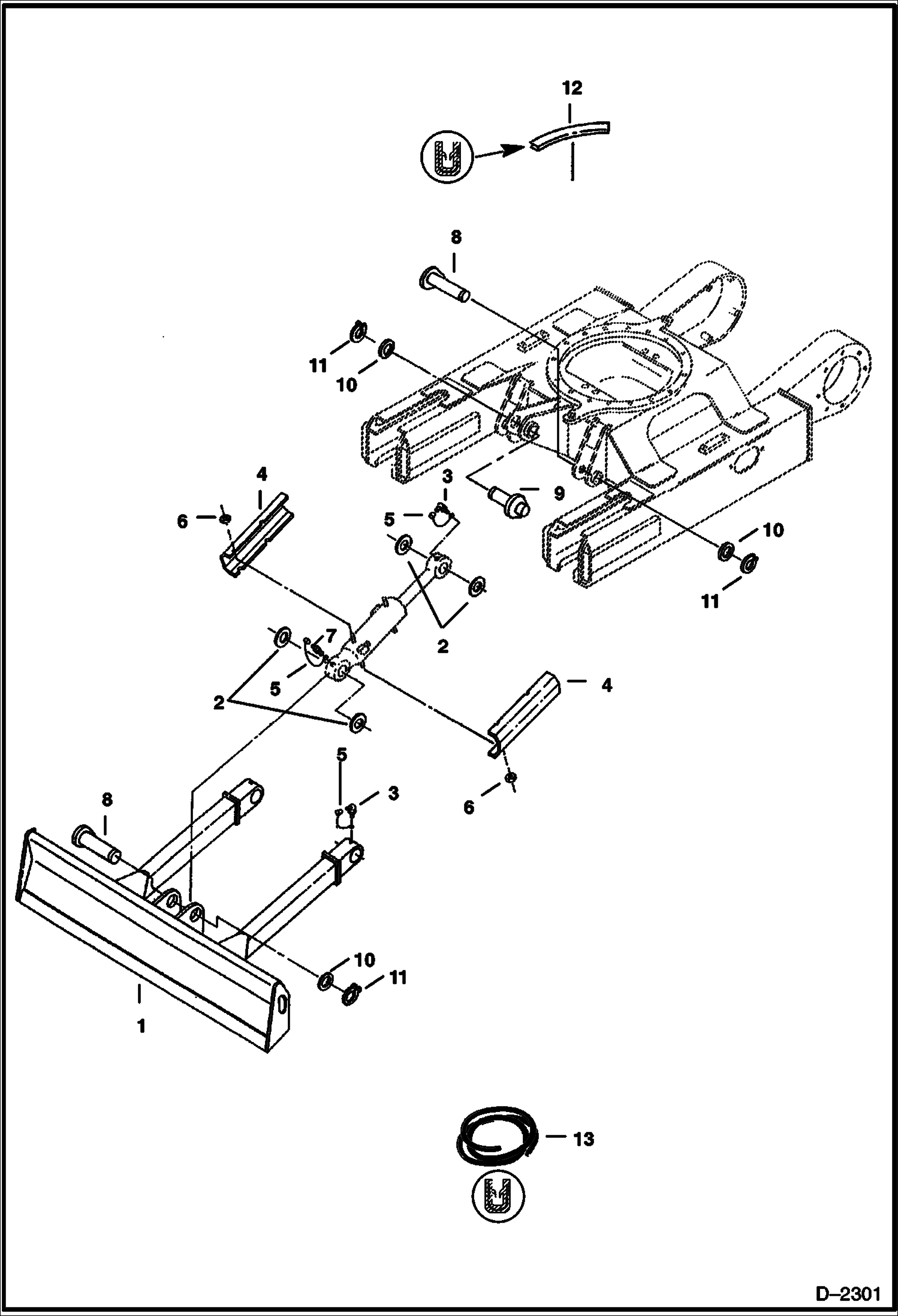 Схема запчастей Bobcat 320 - BLADE (S/N 562313001-562319999) WORK EQUIPMENT