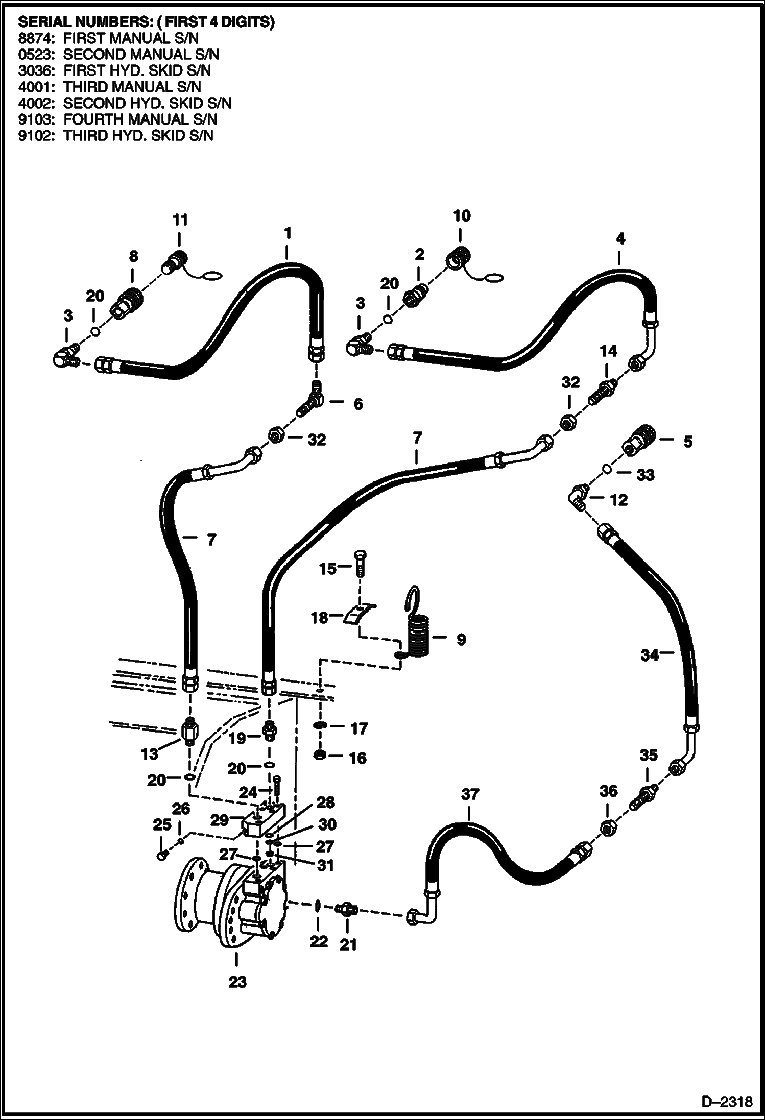 Схема запчастей Bobcat PLANERS - PLANER (Motor Hydraulic Circuitry) (843H) (910300101 & Above) (910200101 & Above) Loader