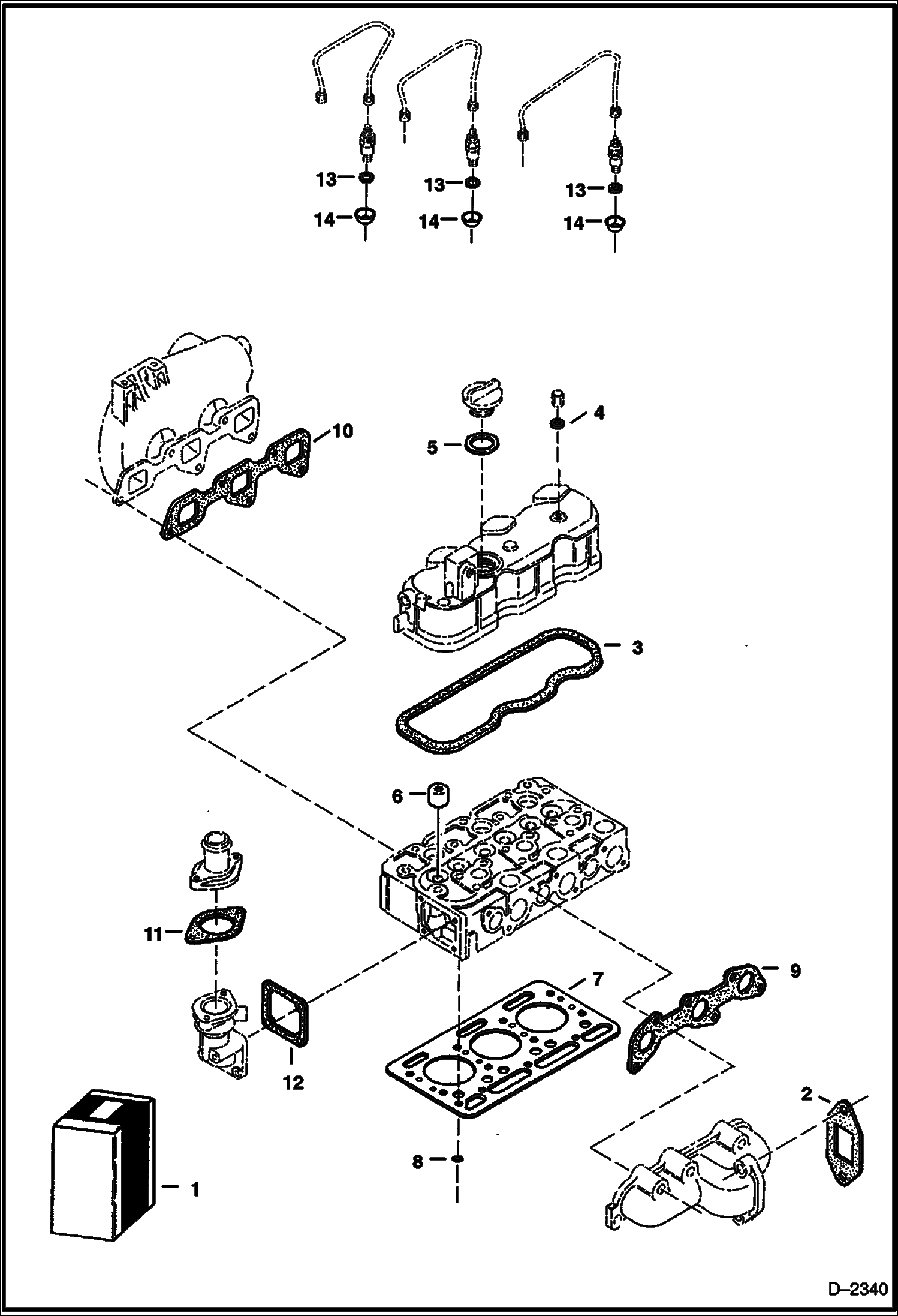 Схема запчастей Bobcat 328 - UPPER GASKET KIT POWER UNIT