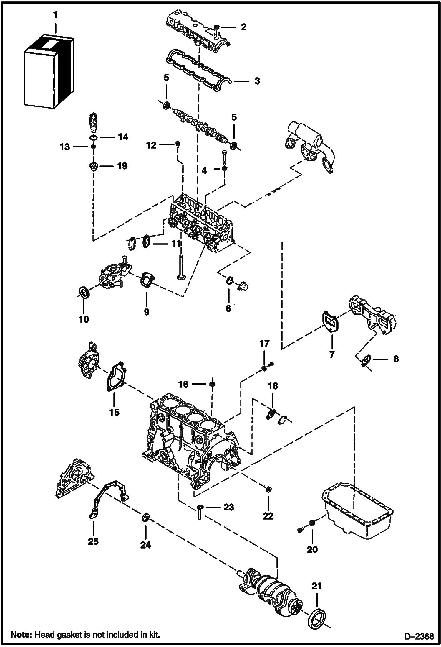 Схема запчастей Bobcat 600s - ENGINE & GASKET KITS (Peugeot XUD9) POWER UNIT