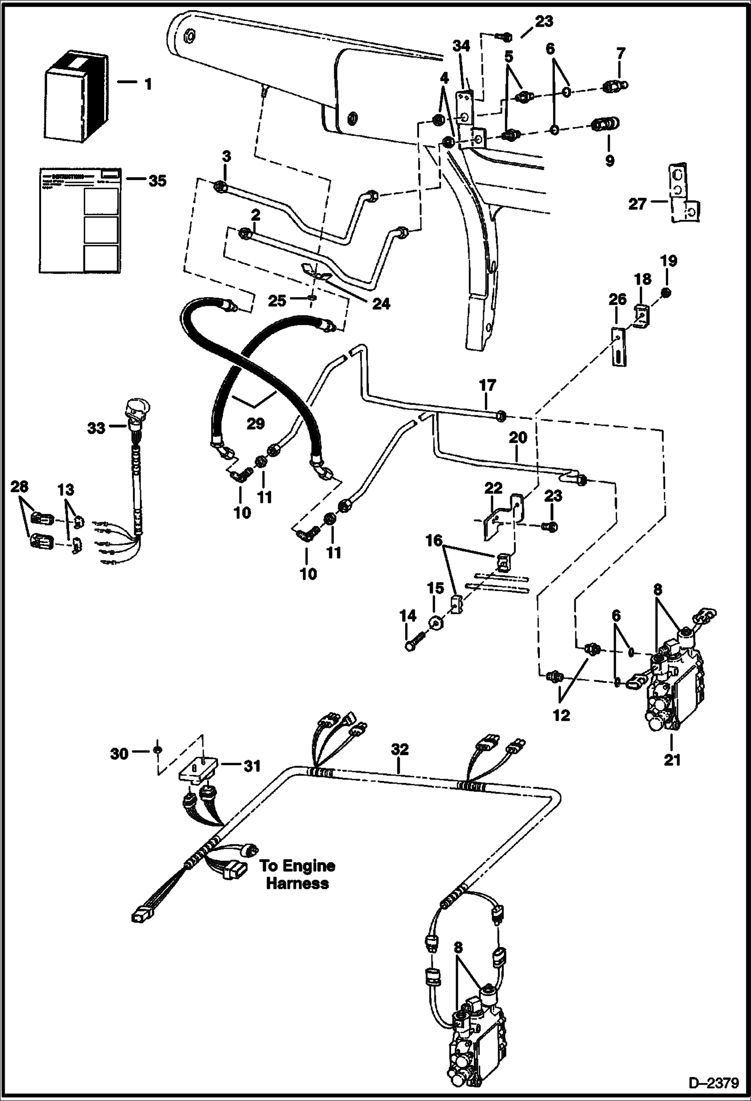 Схема запчастей Bobcat 700s - FRONT AUXILIARY KIT (W/FF Couplers) (S/N 5127 25787-27420, 5086 93001-94508) ACCESSORIES & OPTIONS