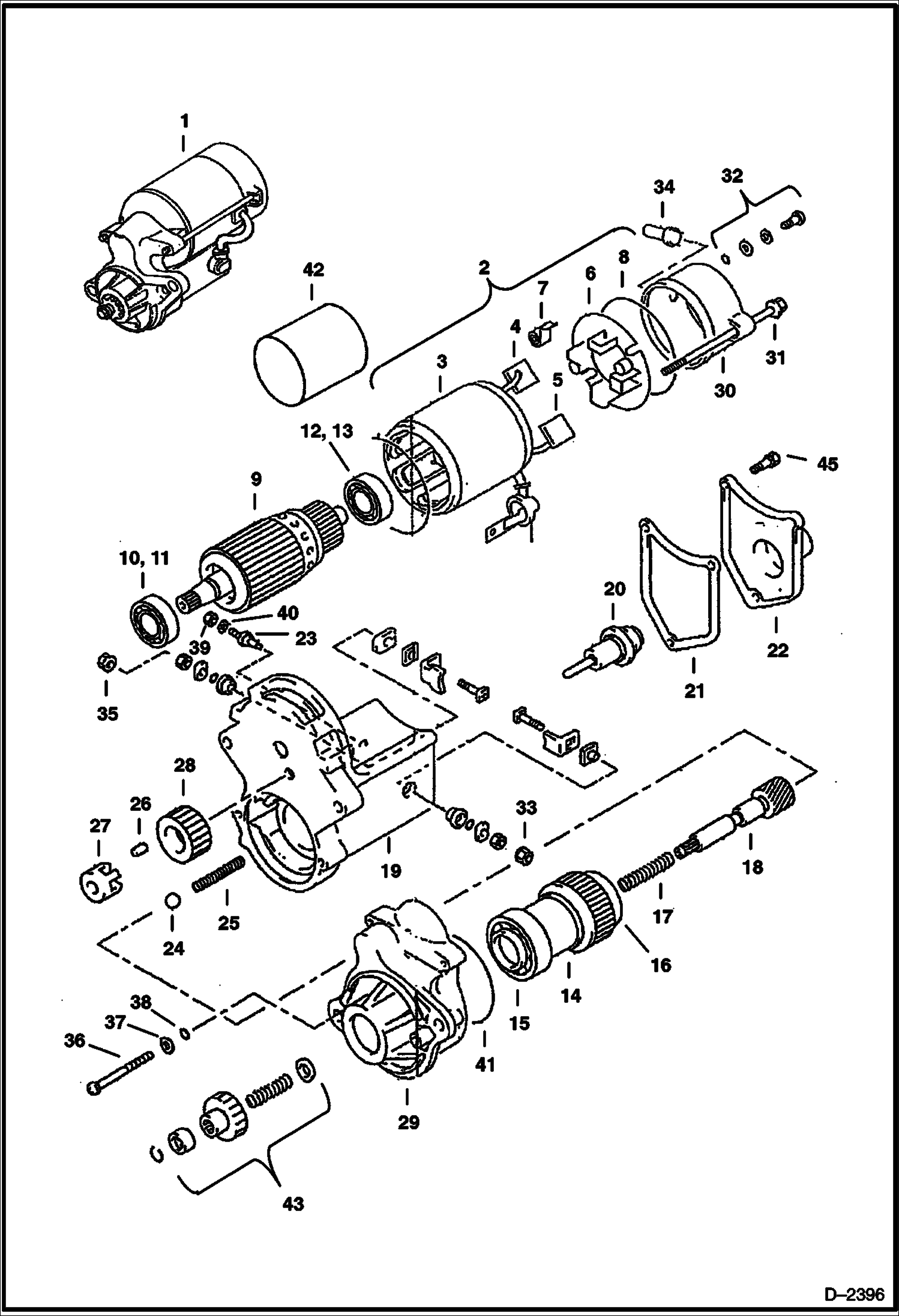 Схема запчастей Bobcat Mini Tracks Loaders - STARTER (1.4 KW) (Nippondenso - 228000-5740) ELECTRICAL SYSTEM