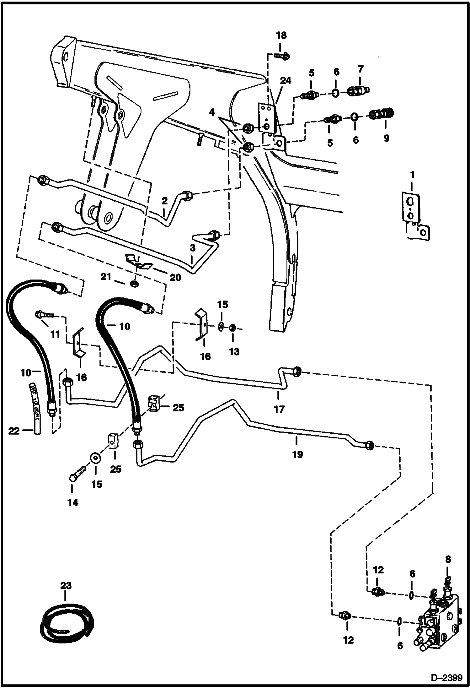 Схема запчастей Bobcat 700s - AUXILIARY HYDRAULICS (S/N 5096 40660 & Above, 5096 16542-34999) HYDRAULIC SYSTEM