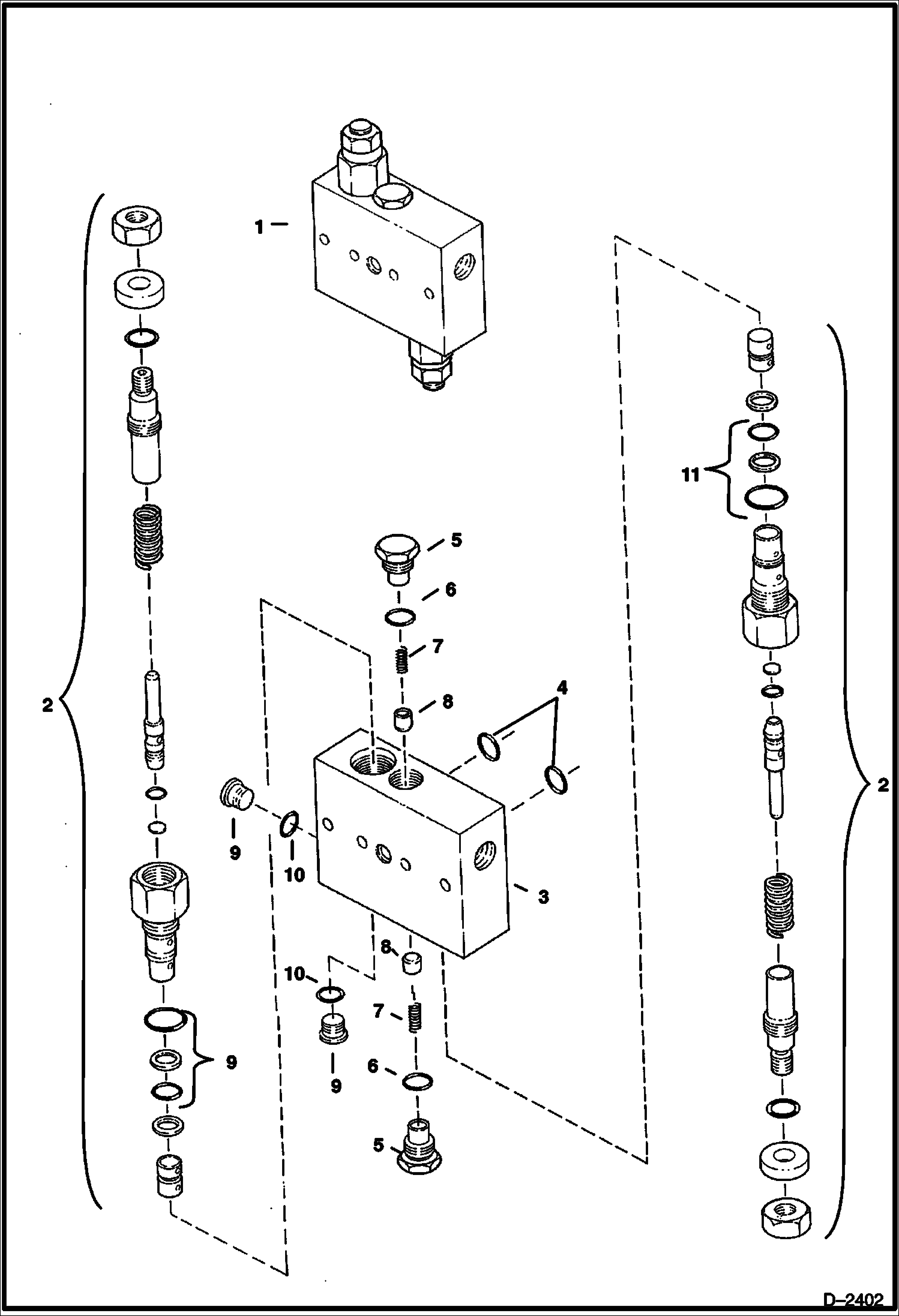 Схема запчастей Bobcat 341 - RELIEF/BRAKE VALVE (Swing Motor) (S/N 515411001 - 515411496) HYDRAULIC SYSTEM