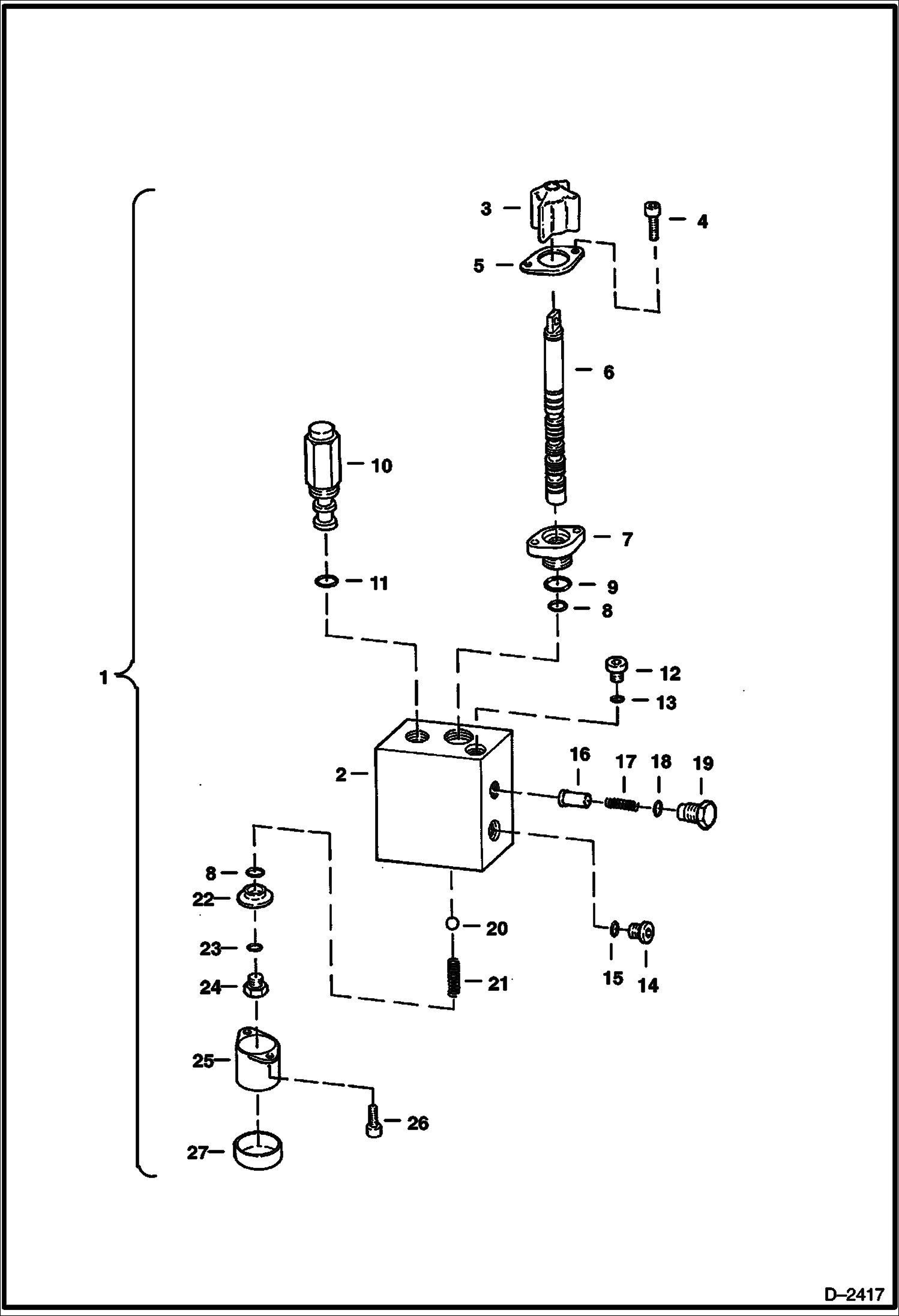 Схема запчастей Bobcat ROTARY CUTTER - ROTARY CUTTER (Shutoff Valve) (60 467000101 - 01575) Loader