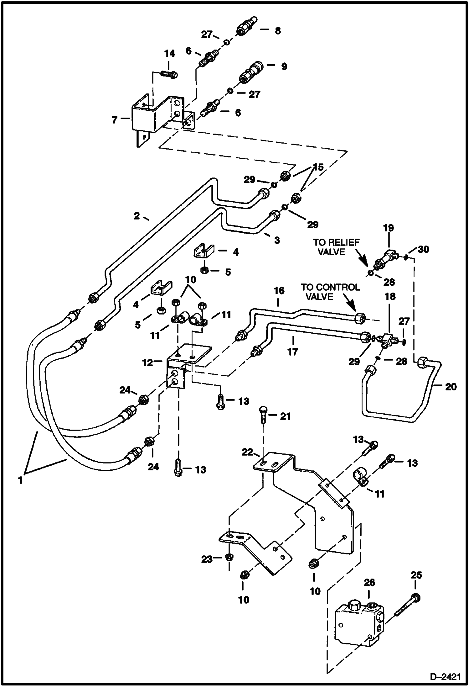 Схема запчастей Bobcat 900s - AUXILIARY HYDRAULIC CIRCUITRY HYDRAULIC SYSTEM