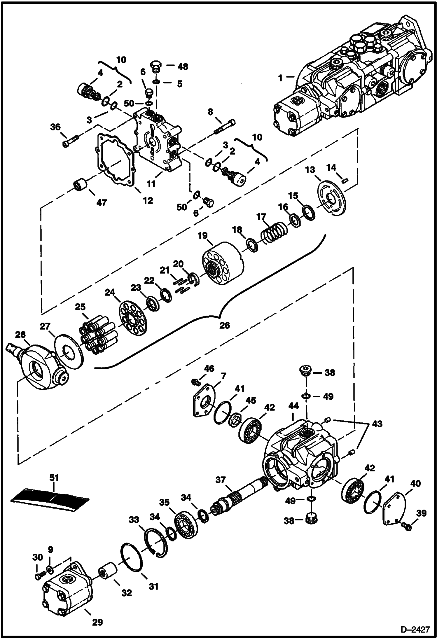 Схема запчастей Bobcat S-Series - HYDROSTATIC PUMP (Right Half) HYDROSTATIC SYSTEM