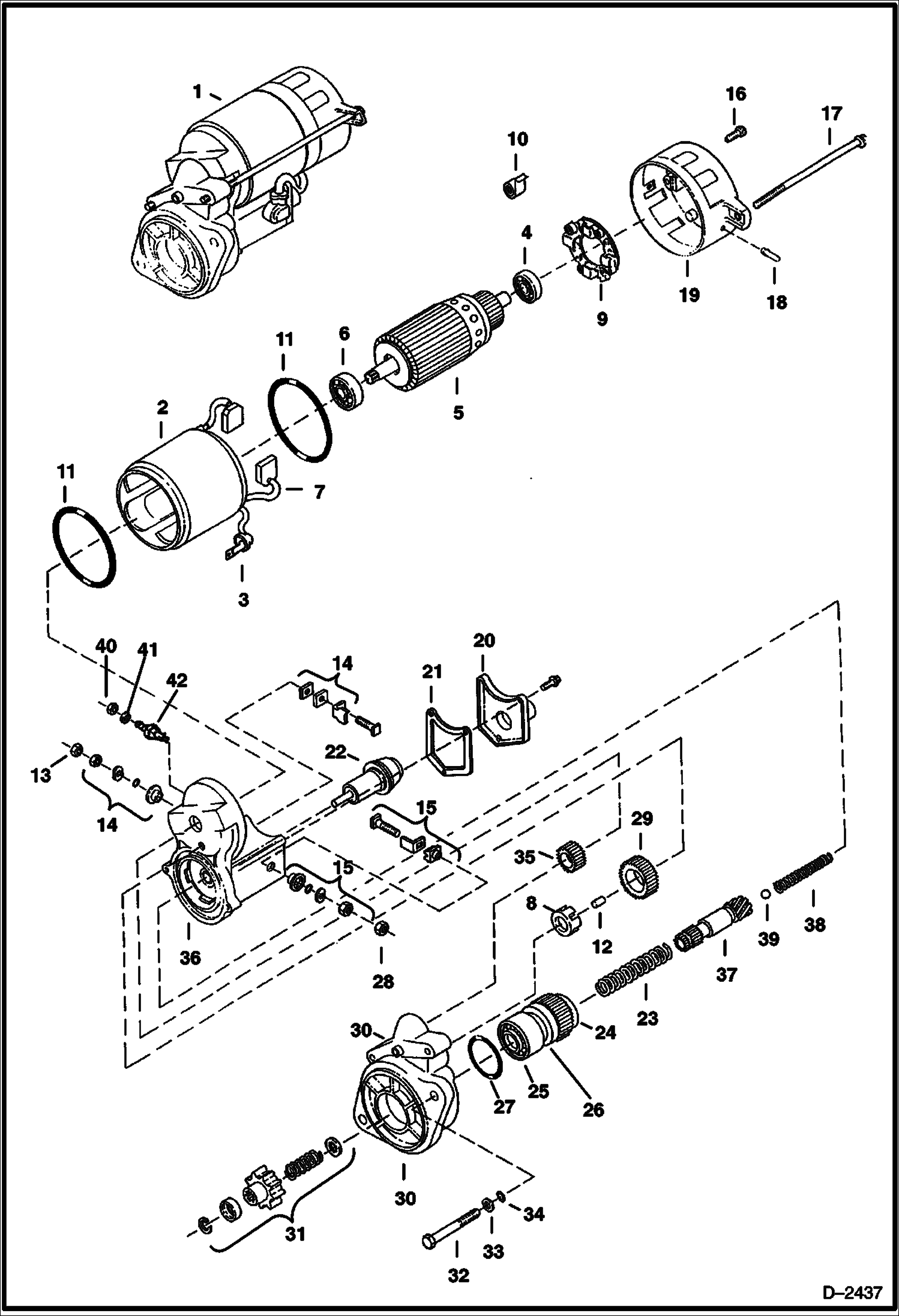 Схема запчастей Bobcat E45 - STARTER ELECTRICAL SYSTEM