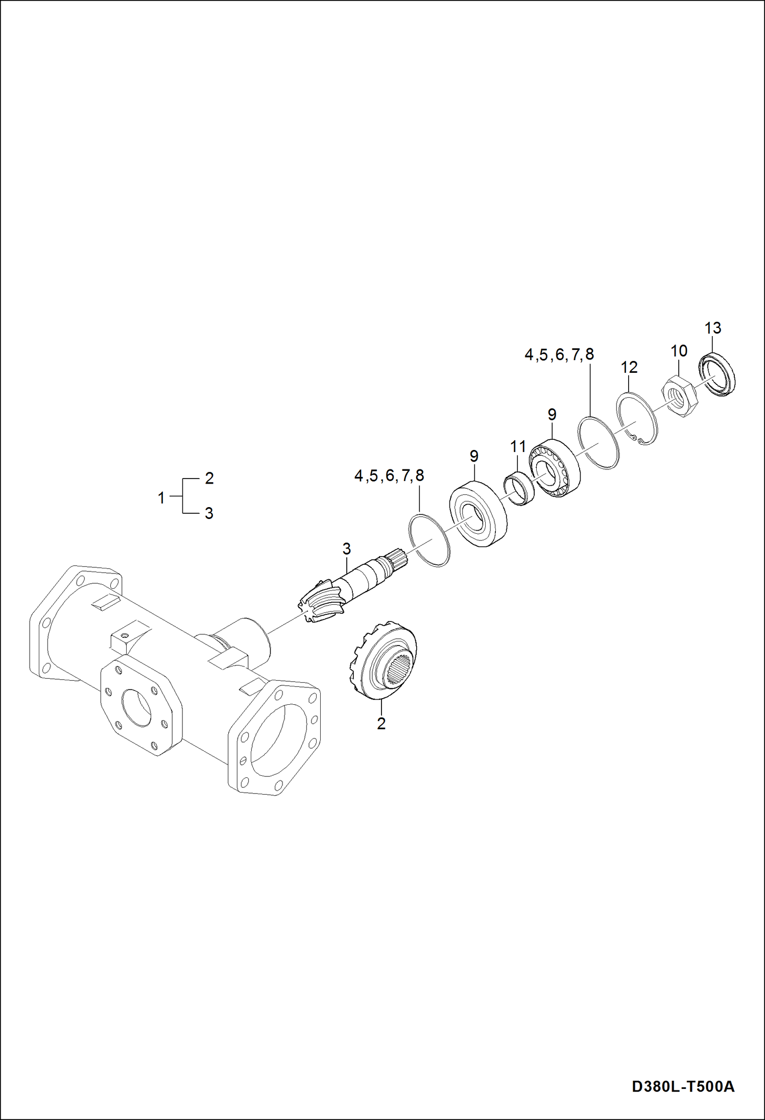 Схема запчастей Bobcat CT335 - BEVEL PINION SHAFT GROUP DRIVE TRAIN