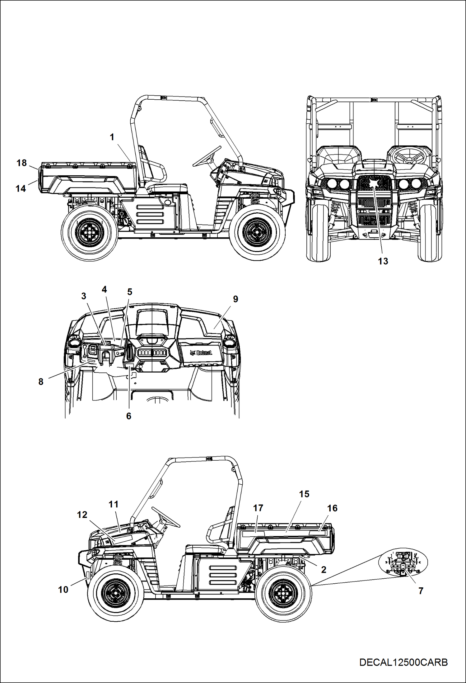 Схема запчастей Bobcat 3200 - DECALS ACCESSORIES & OPTIONS