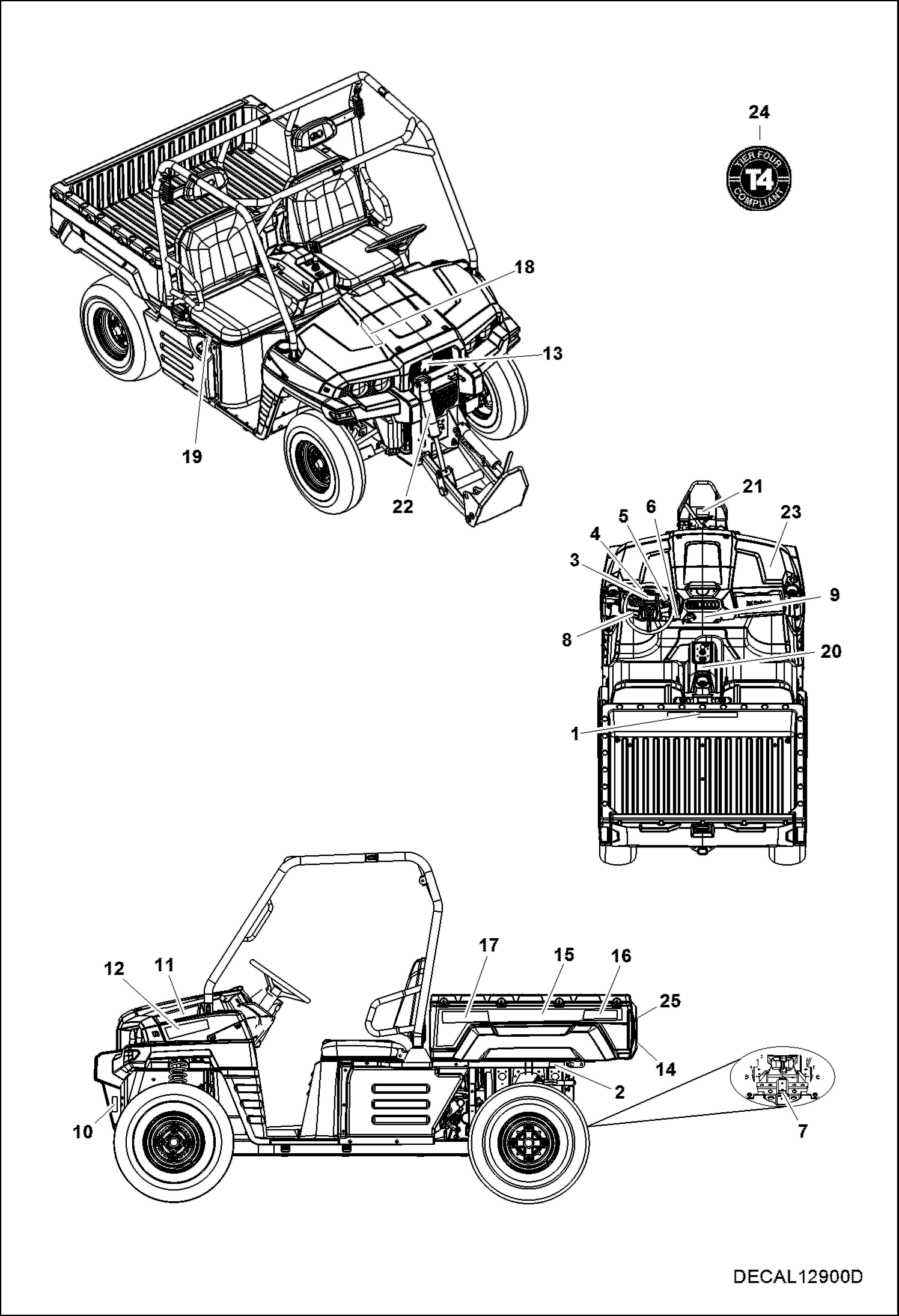 Схема запчастей Bobcat 3450 - DECALS ACCESSORIES & OPTIONS