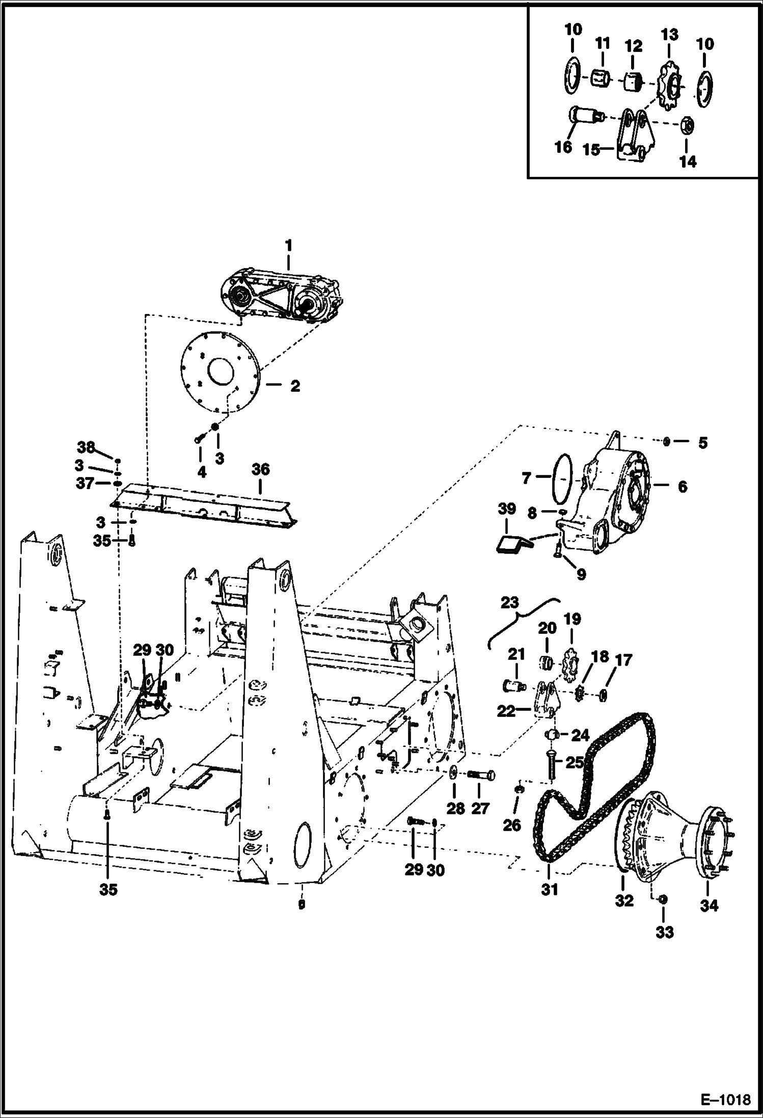 Схема запчастей Bobcat 900s - DRIVE TRAIN (Gasoline Engine) DRIVE TRAIN