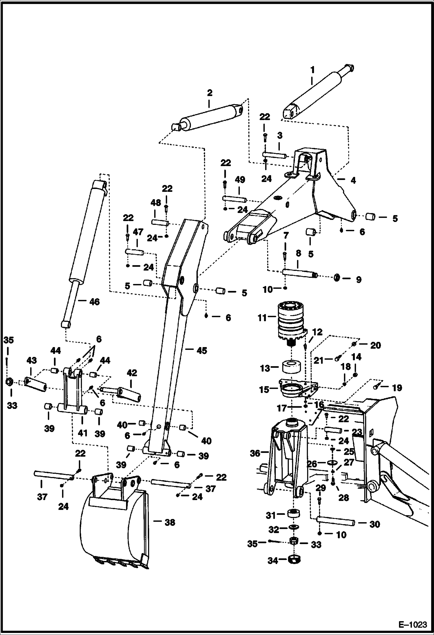 Схема запчастей Bobcat BACKHOE - BACKHOE (Boom, Dipperstick & Swing Frame) (914 - Old Style) 914/914A BACKHOE