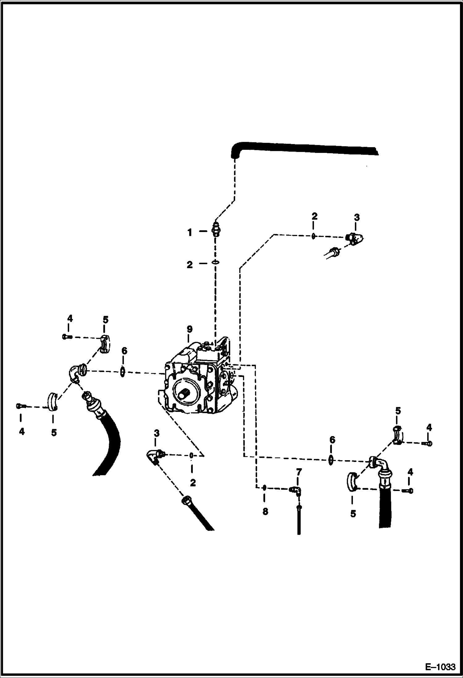 Схема запчастей Bobcat 900s - HYDROSTATIC PUMP FITTINGS HYDROSTATIC SYSTEM